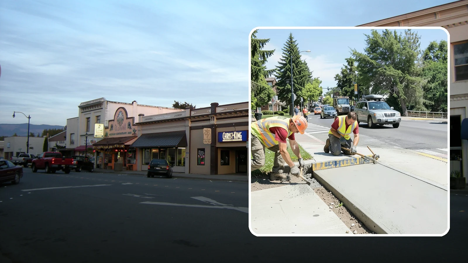 Curb Ramp Construction in Burlington, Skagit County, WA - ADA-compliant curb ramp construction that brings pedestrian crossings into current PROWAG and city standard conformance.
