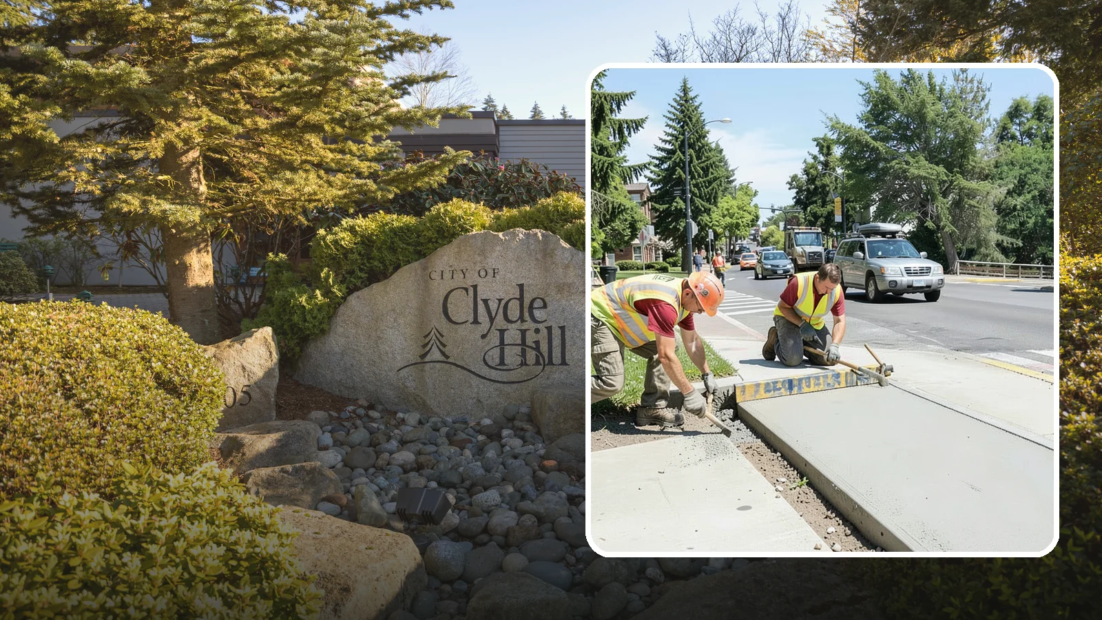 Curb Ramp Construction in Clyde Hill, King County, WA - ADA-compliant curb ramp construction that brings pedestrian crossings into current PROWAG and city standard conformance.