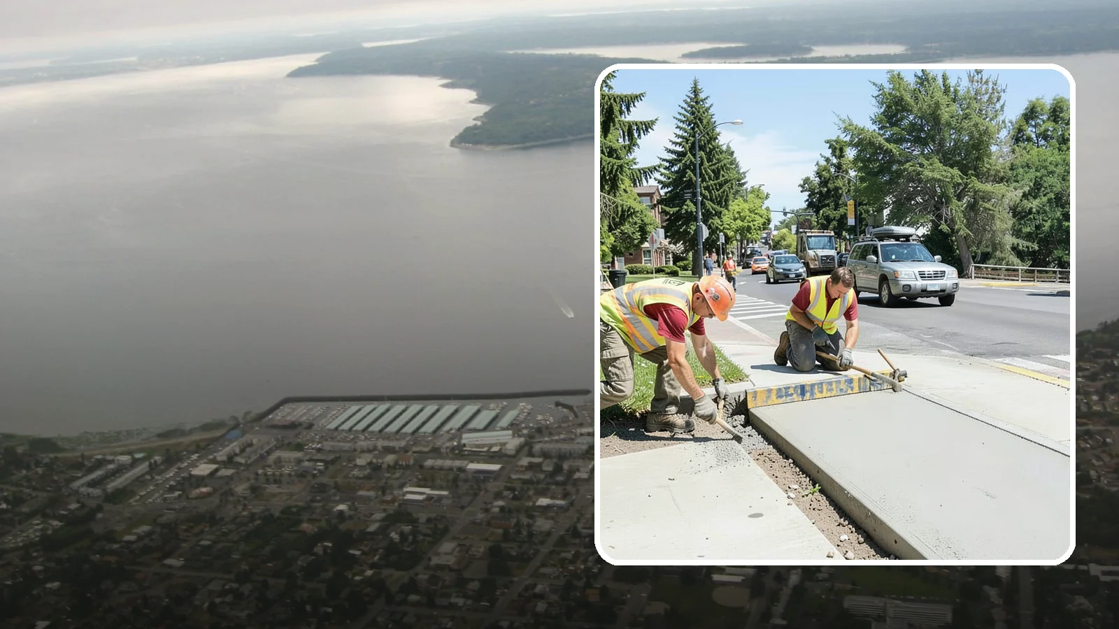 Curb Ramp Construction in Des Moines, King County, WA - ADA-compliant curb ramp construction that brings pedestrian crossings into current PROWAG and city standard conformance.