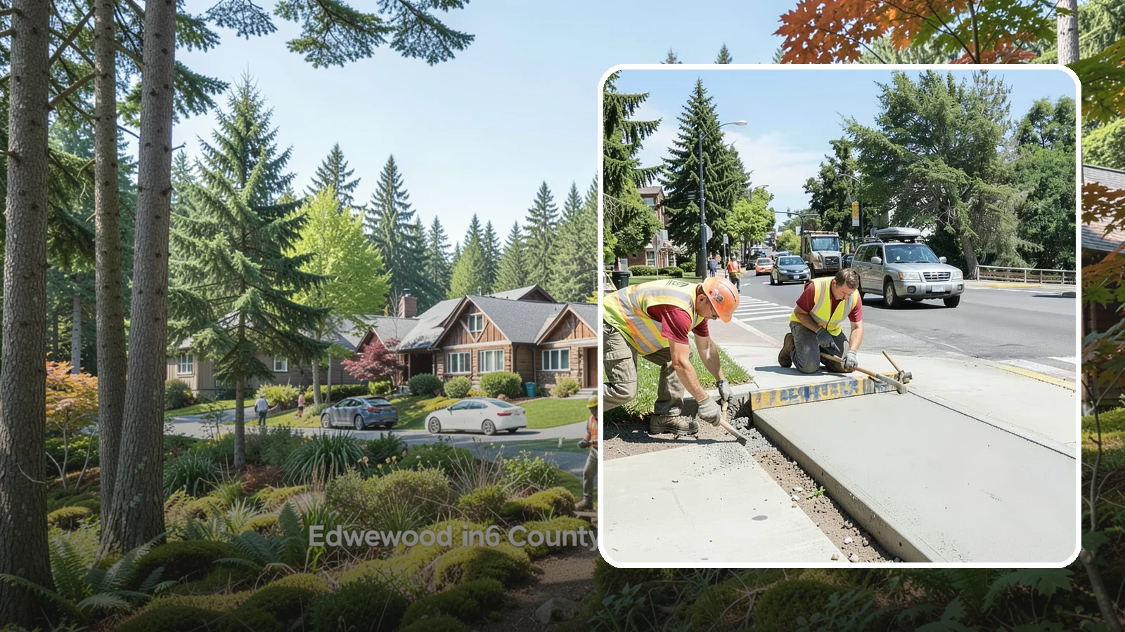 Curb Ramp Construction in Edgewood, Pierce County, WA - ADA-compliant curb ramp construction that brings pedestrian crossings into current PROWAG and city standard conformance.