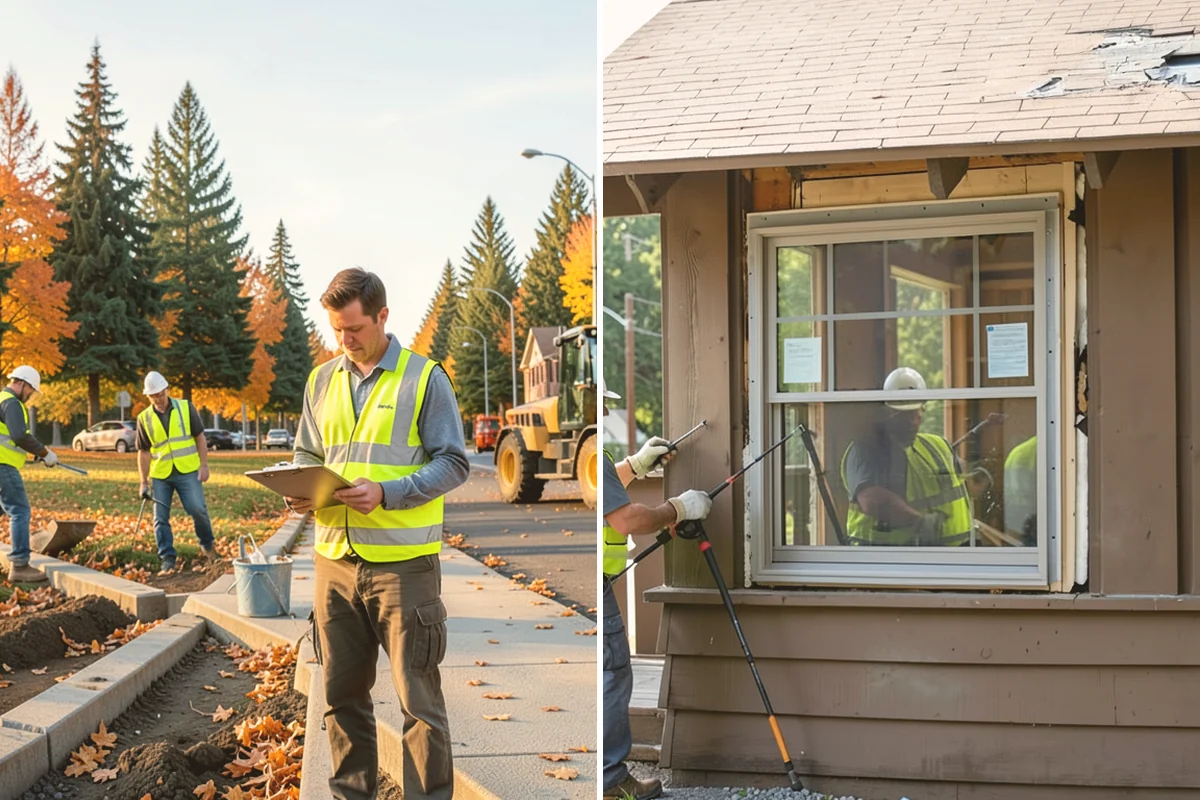 Curb Ramp Construction in Edmonds, Snohomish County, WA - Survey existing grades and confirm ramp type against the standard plan