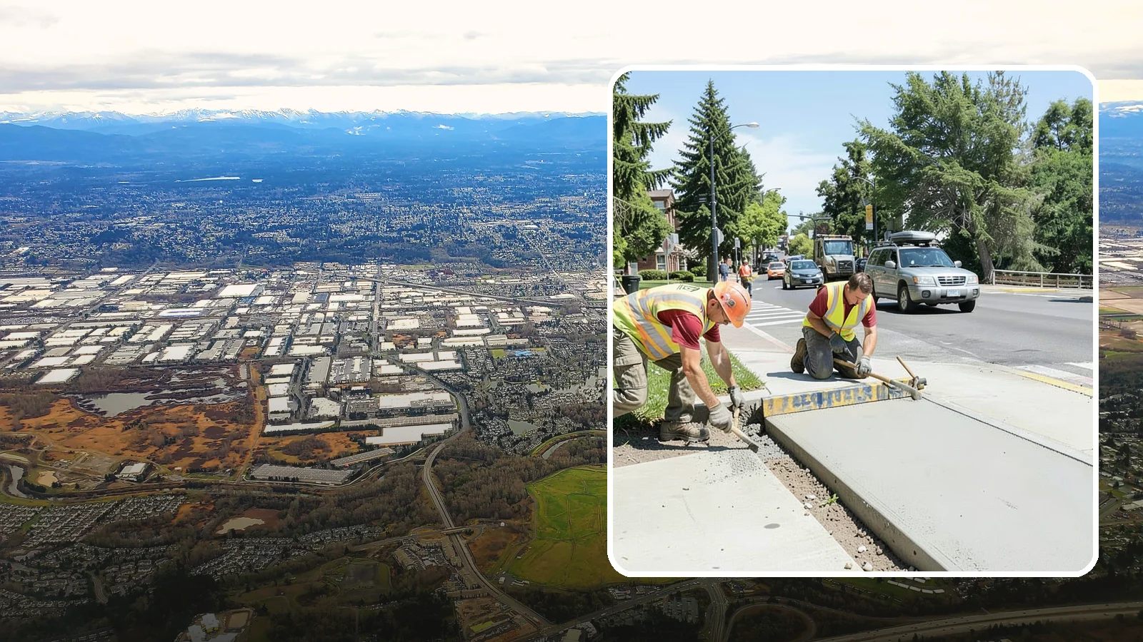 Curb Ramp Construction in Kent, King County, WA - ADA-compliant curb ramp construction that brings pedestrian crossings into current PROWAG and city standard conformance.