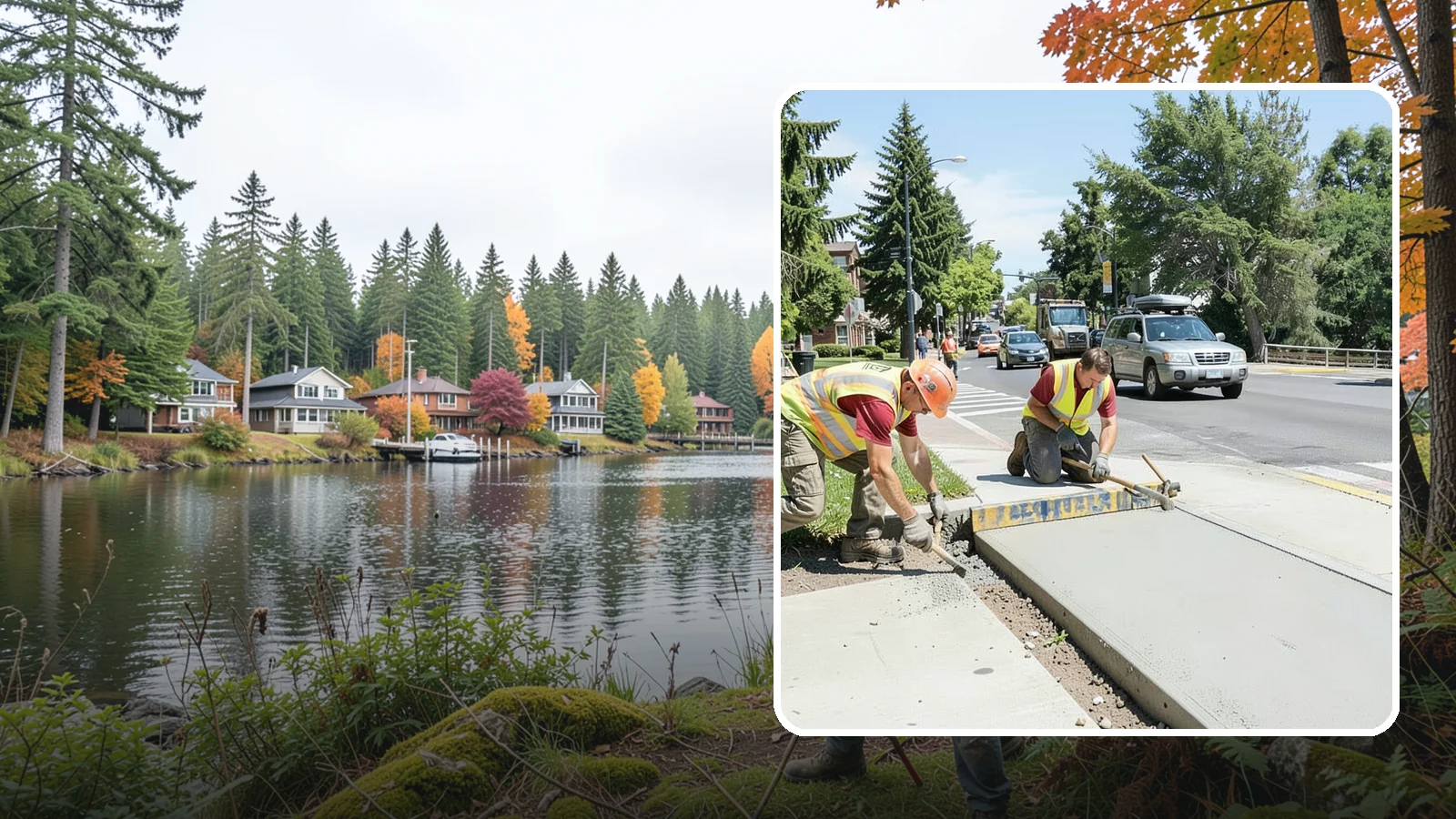 Curb Ramp Construction in La Conner, Skagit County, WA - ADA-compliant curb ramp construction that brings pedestrian crossings into current PROWAG and city standard conformance.