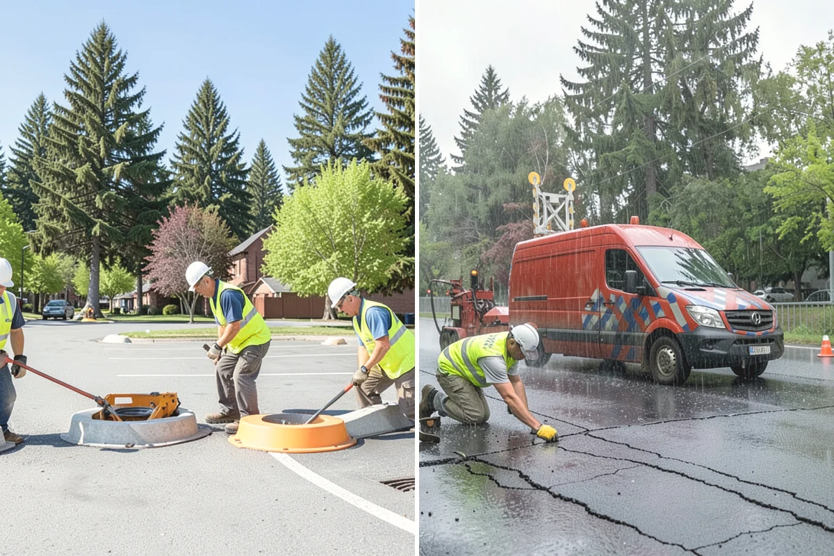 Curb Ramp Construction in La Conner, Skagit County, WA - Survey existing grades and confirm ramp type against the standard plan