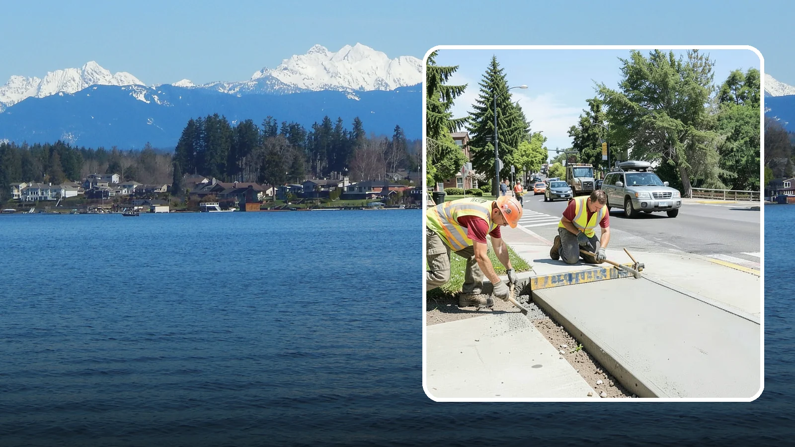 Curb Ramp Construction in Lake Stevens, Snohomish County, WA - ADA-compliant curb ramp construction that brings pedestrian crossings into current PROWAG and city standard conformance.