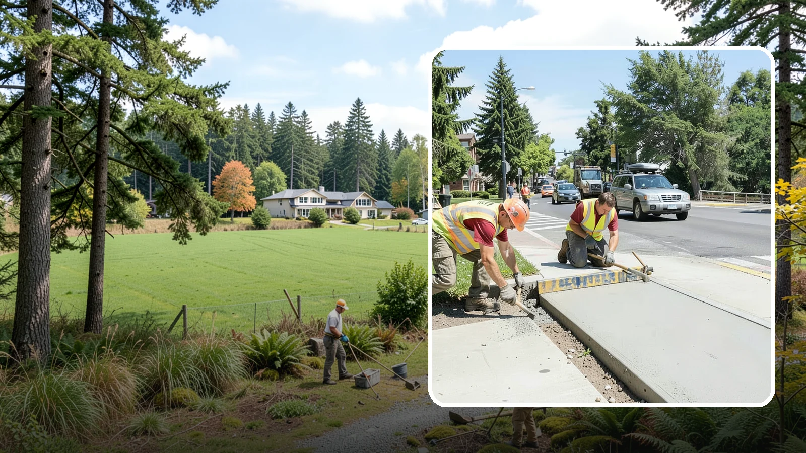 Curb Ramp Construction in Lyman, Skagit County, WA - ADA-compliant curb ramp construction that brings pedestrian crossings into current PROWAG and city standard conformance.