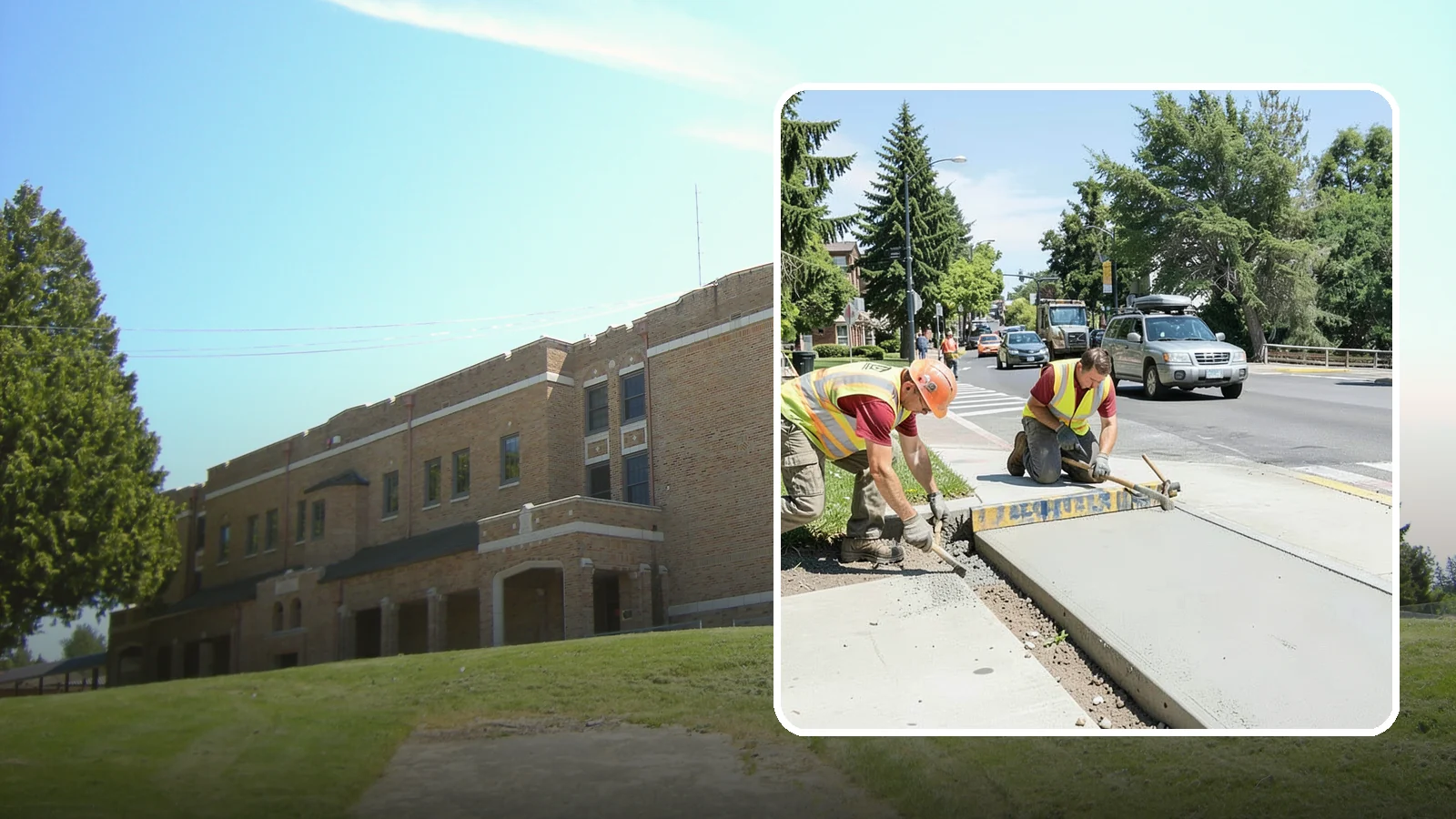 Curb Ramp Construction in Maple Valley, King County, WA - ADA-compliant curb ramp construction that brings pedestrian crossings into current PROWAG and city standard conformance.