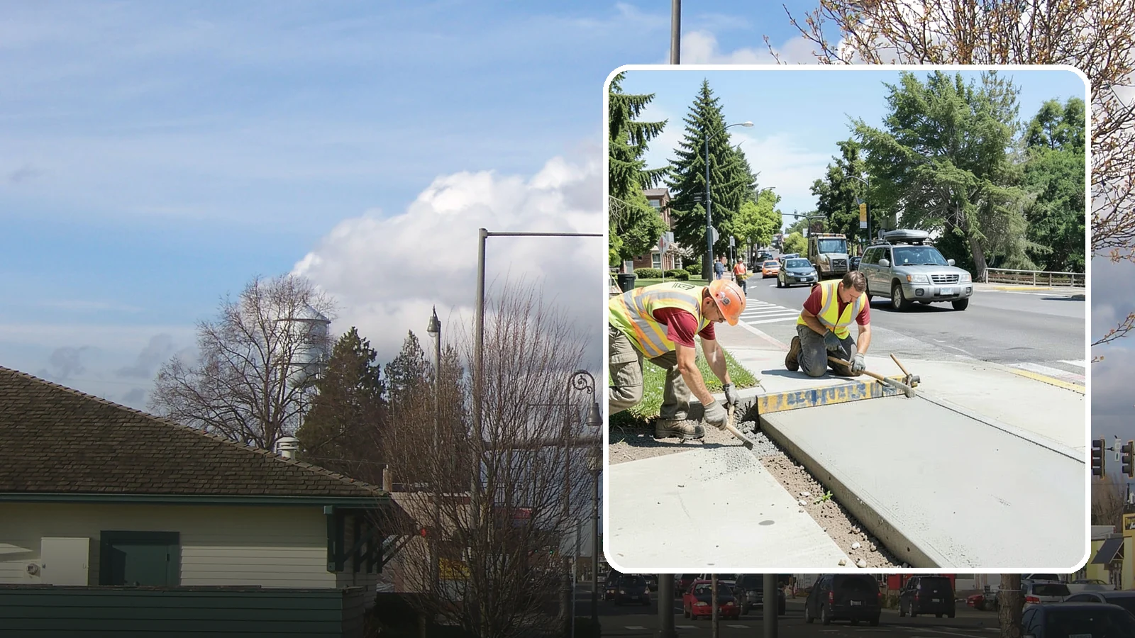 Curb Ramp Construction in Marysville, Snohomish County, WA - ADA-compliant curb ramp construction that brings pedestrian crossings into current PROWAG and city standard conformance.