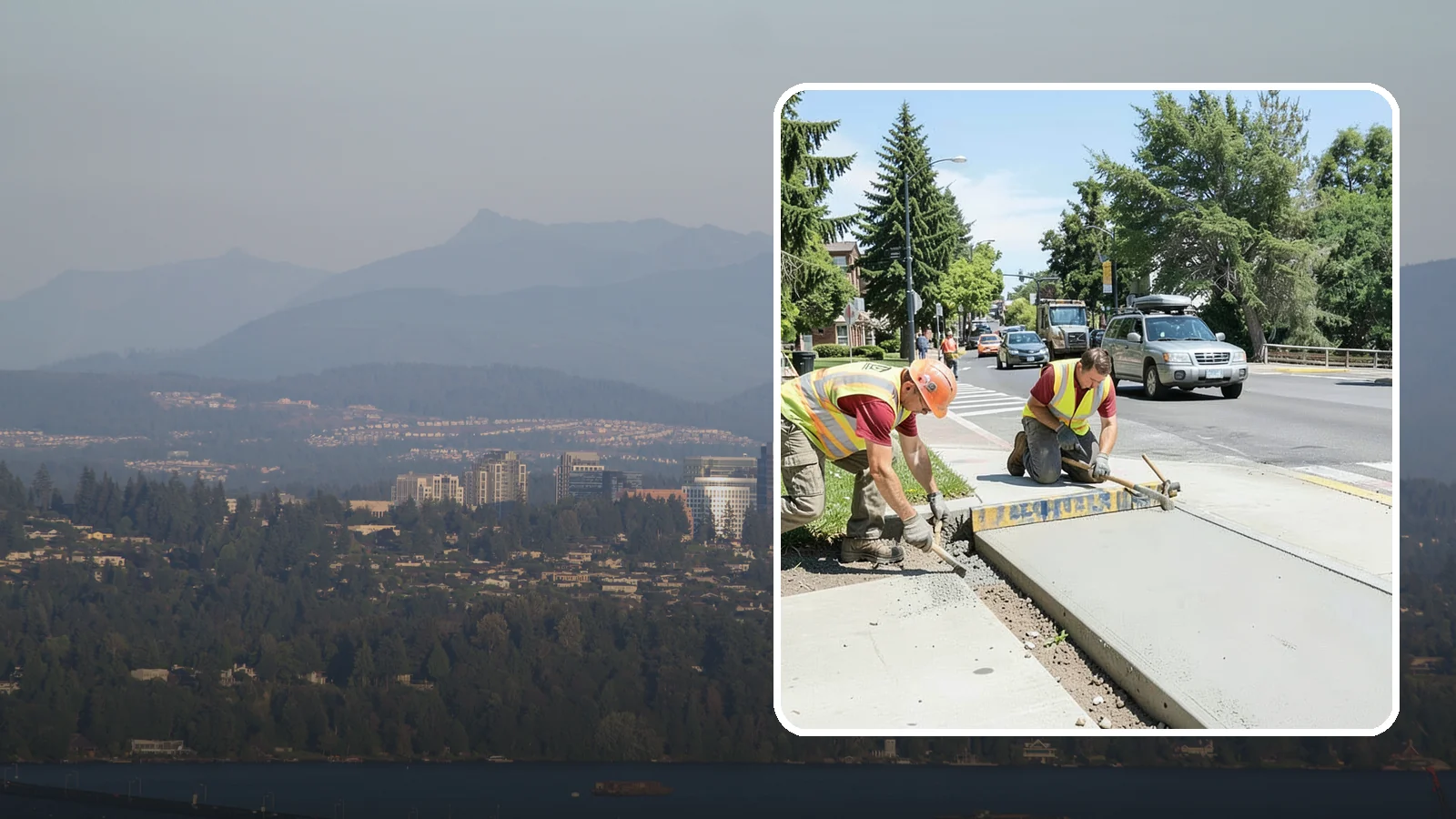 Curb Ramp Construction in Medina, King County, WA - ADA-compliant curb ramp construction that brings pedestrian crossings into current PROWAG and city standard conformance.