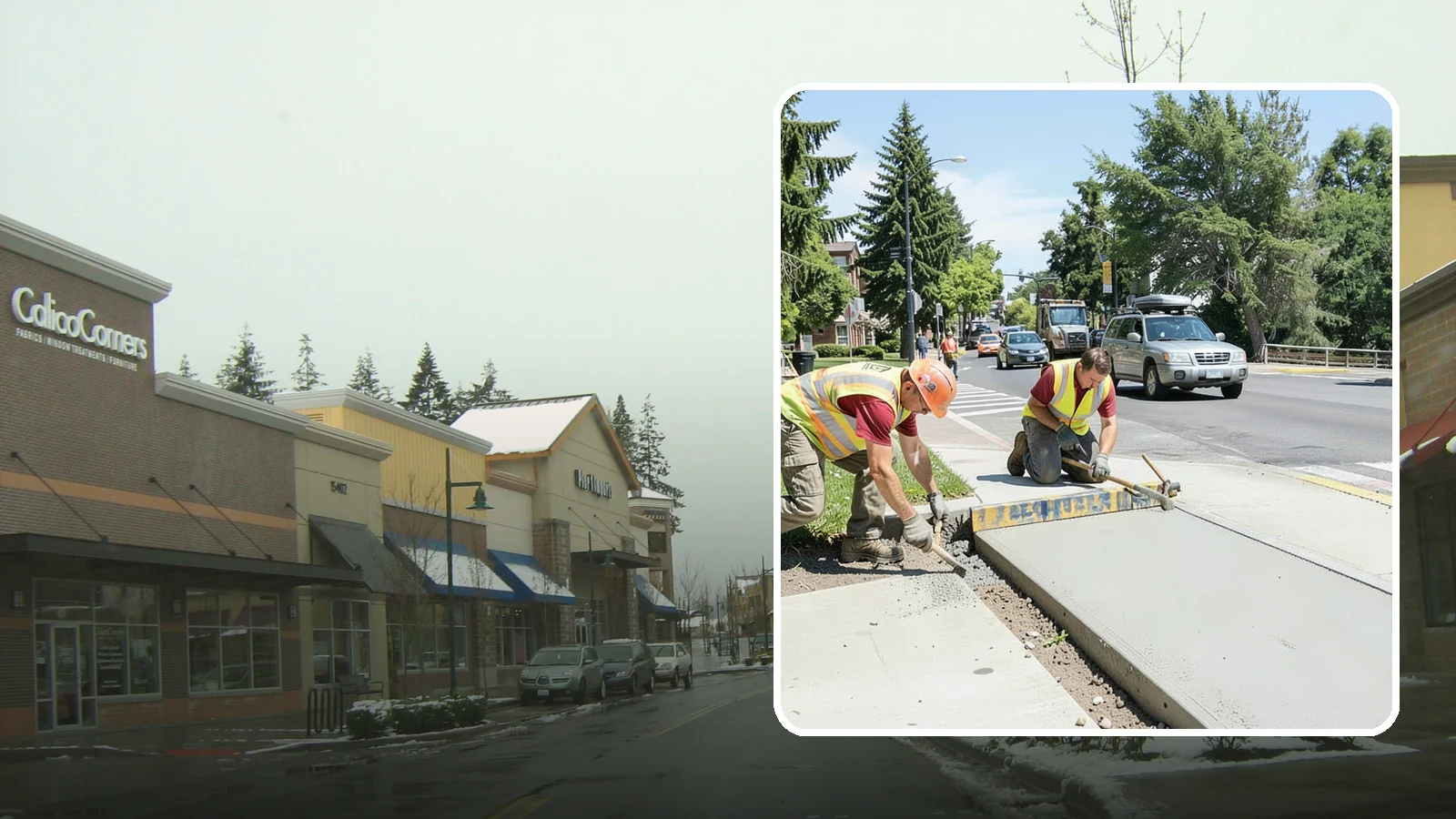 Curb Ramp Construction in Mill Creek, Snohomish County, WA - ADA-compliant curb ramp construction that brings pedestrian crossings into current PROWAG and city standard conformance.
