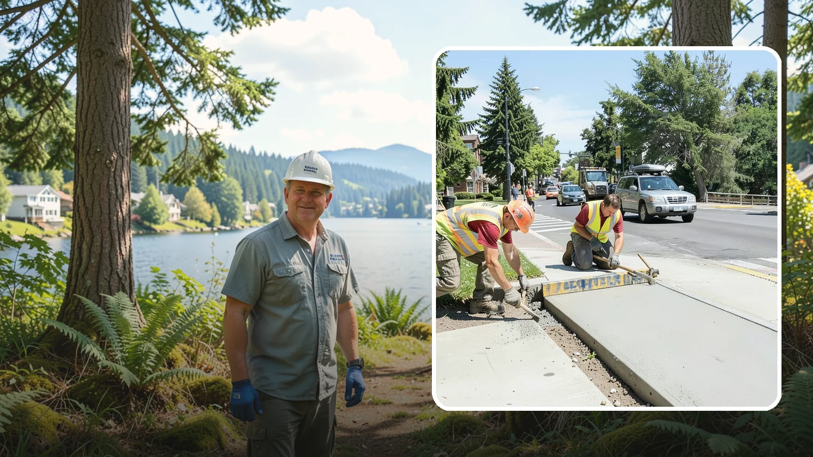 Curb Ramp Construction in Milton, King County, WA - ADA-compliant curb ramp construction that brings pedestrian crossings into current PROWAG and city standard conformance.