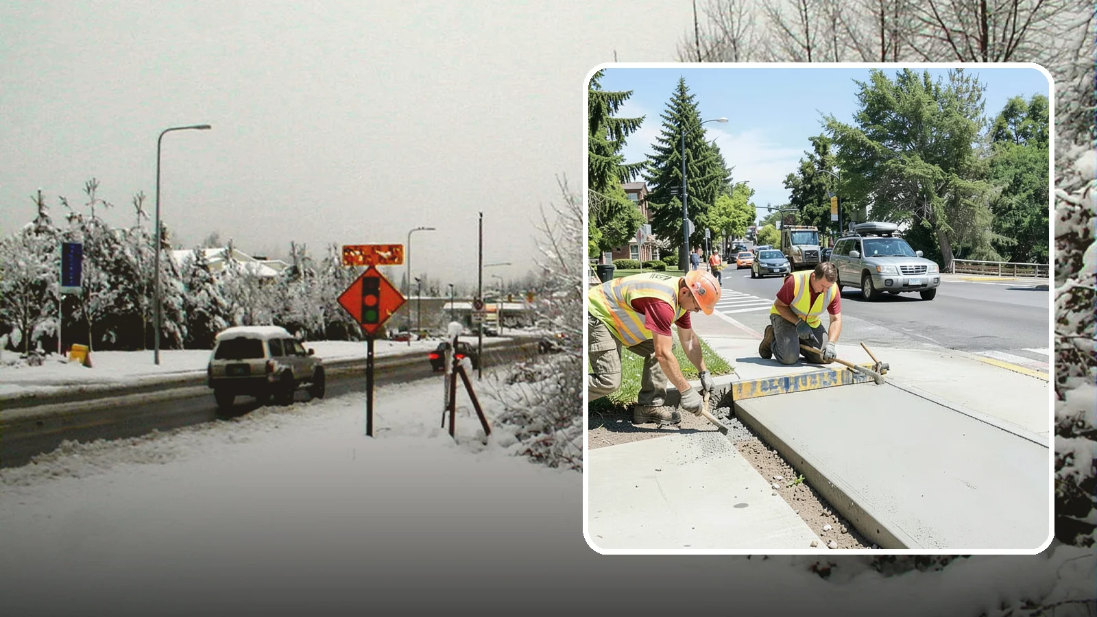 Curb Ramp Construction in Newcastle, King County, WA - ADA-compliant curb ramp construction that brings pedestrian crossings into current PROWAG and city standard conformance.