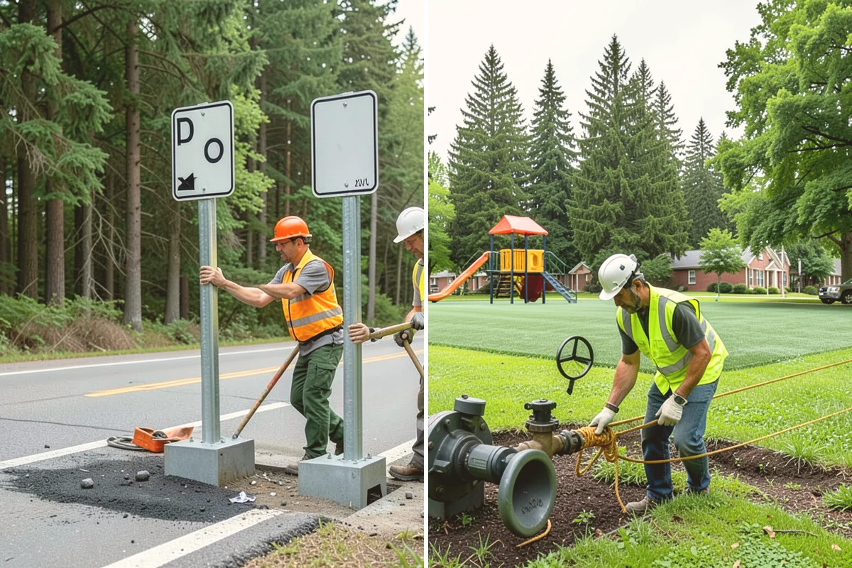Curb Ramp Construction in Newcastle, King County, WA - Survey existing grades and confirm ramp type against the standard plan