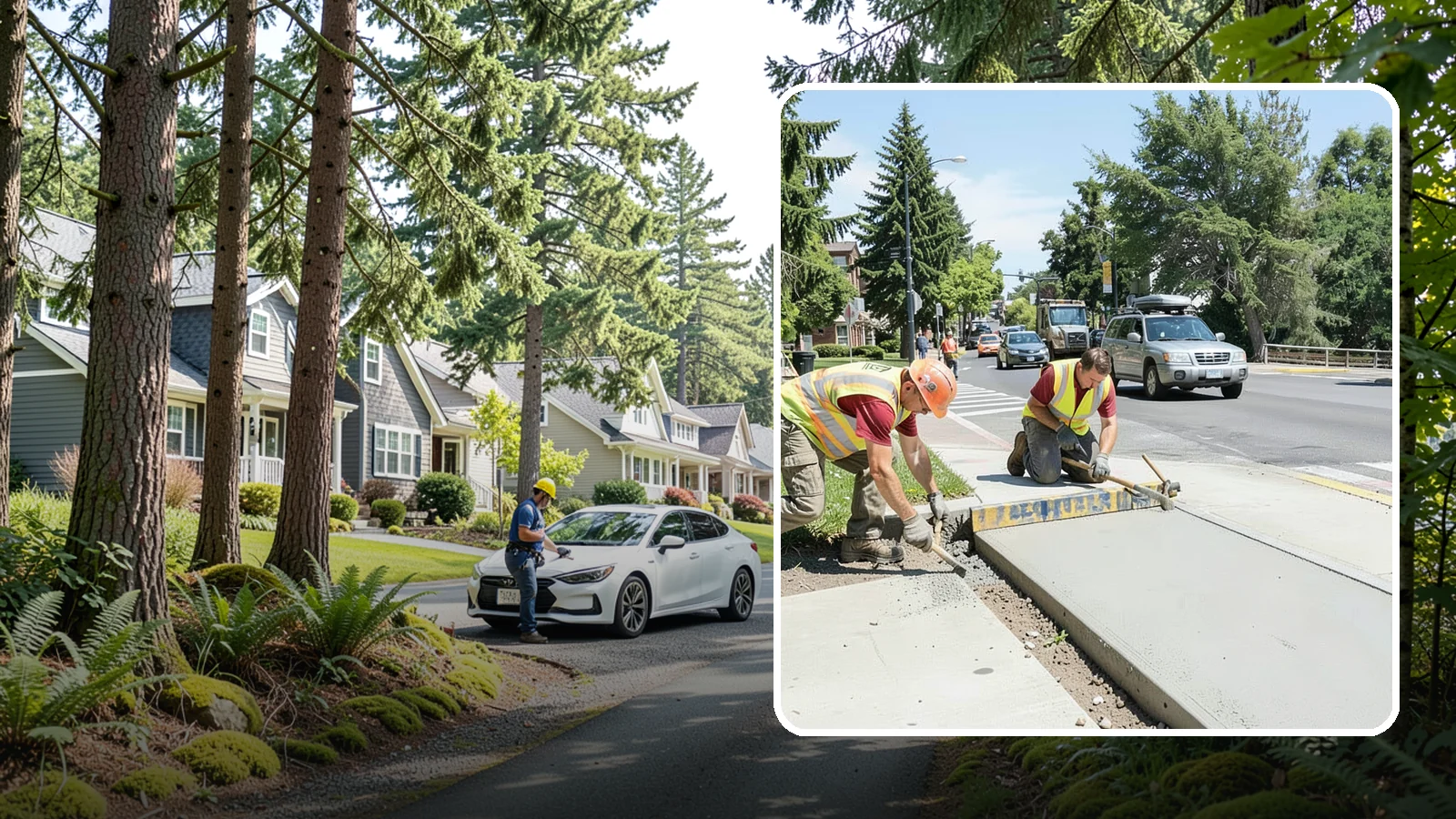 Curb Ramp Construction in Normandy Park, King County, WA - ADA-compliant curb ramp construction that brings pedestrian crossings into current PROWAG and city standard conformance.