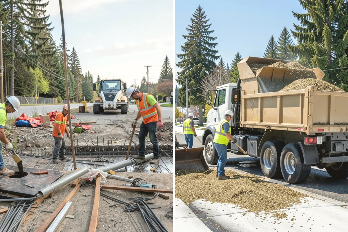Curb Ramp Construction in North Bend, King County, WA - Survey existing grades and confirm ramp type against the standard plan