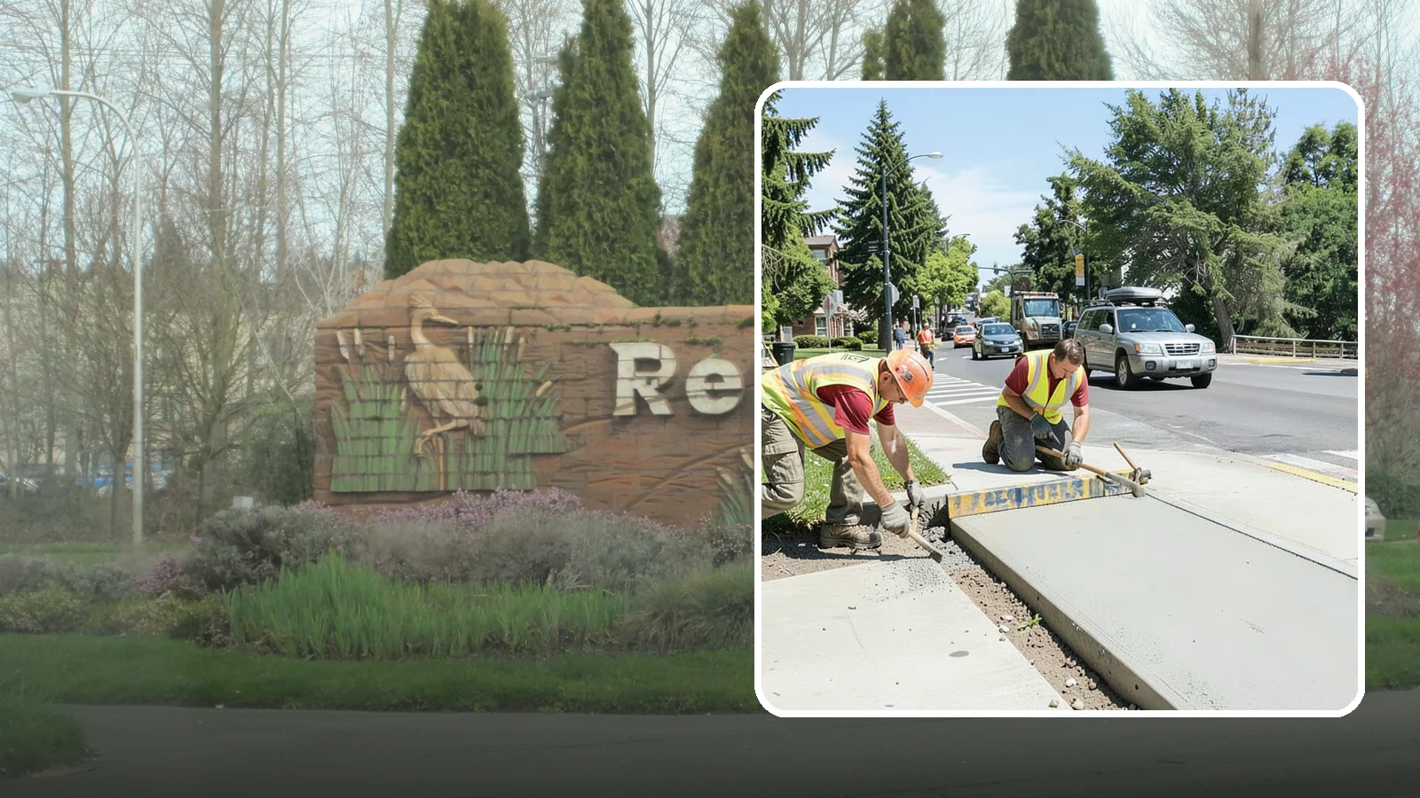 Curb Ramp Construction in Renton, King County, WA - ADA-compliant curb ramp construction that brings pedestrian crossings into current PROWAG and city standard conformance.