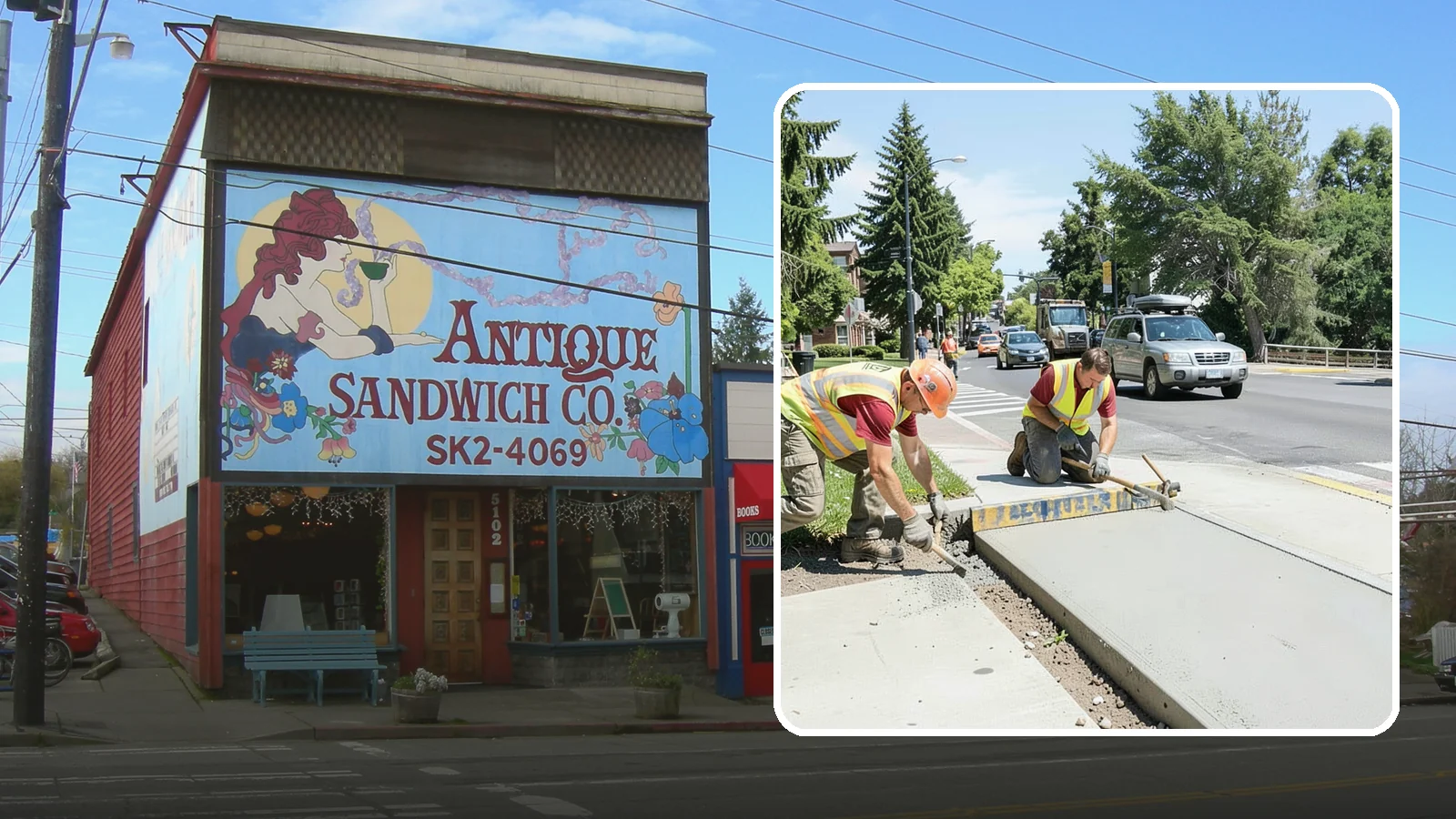 Curb Ramp Construction in Ruston, Pierce County, WA - ADA-compliant curb ramp construction that brings pedestrian crossings into current PROWAG and city standard conformance.