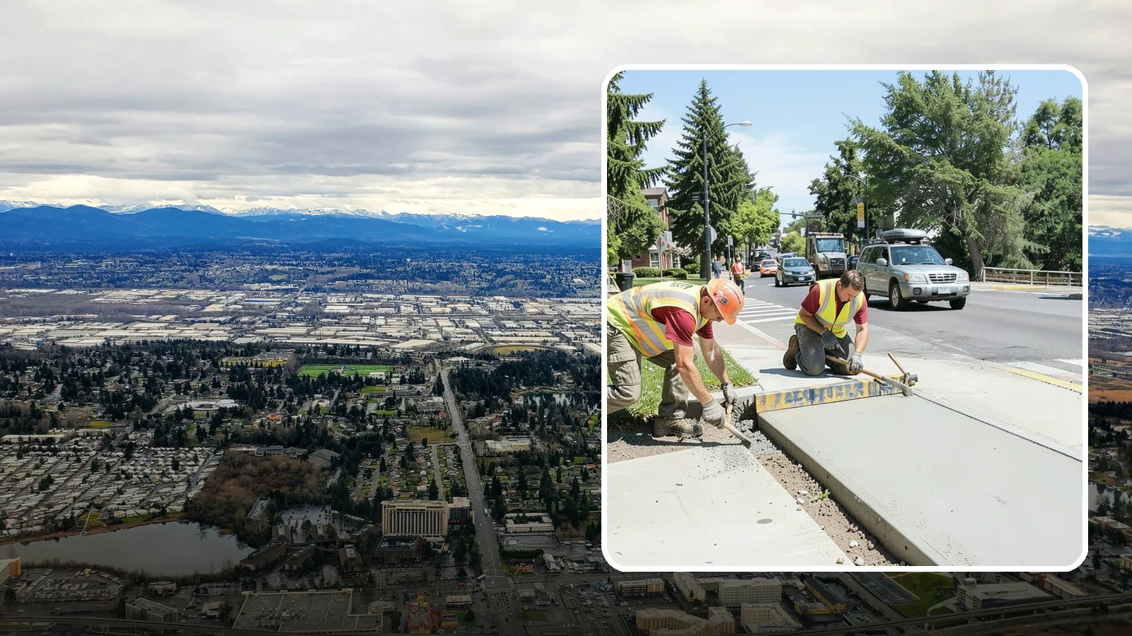 Curb Ramp Construction in SeaTac, King County, WA - ADA-compliant curb ramp construction that brings pedestrian crossings into current PROWAG and city standard conformance.