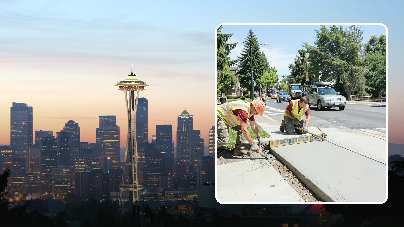 Curb Ramp Construction in Seattle, King County, WA - ADA-compliant curb ramp construction that brings pedestrian crossings into current PROWAG and city standard conformance.