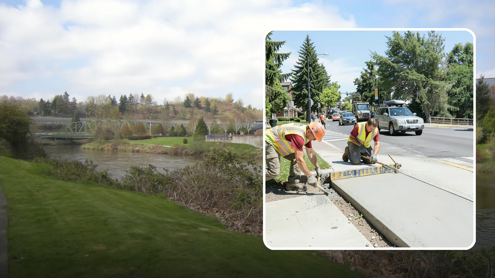 Curb Ramp Construction in Tukwila, King County, WA - ADA-compliant curb ramp construction that brings pedestrian crossings into current PROWAG and city standard conformance.
