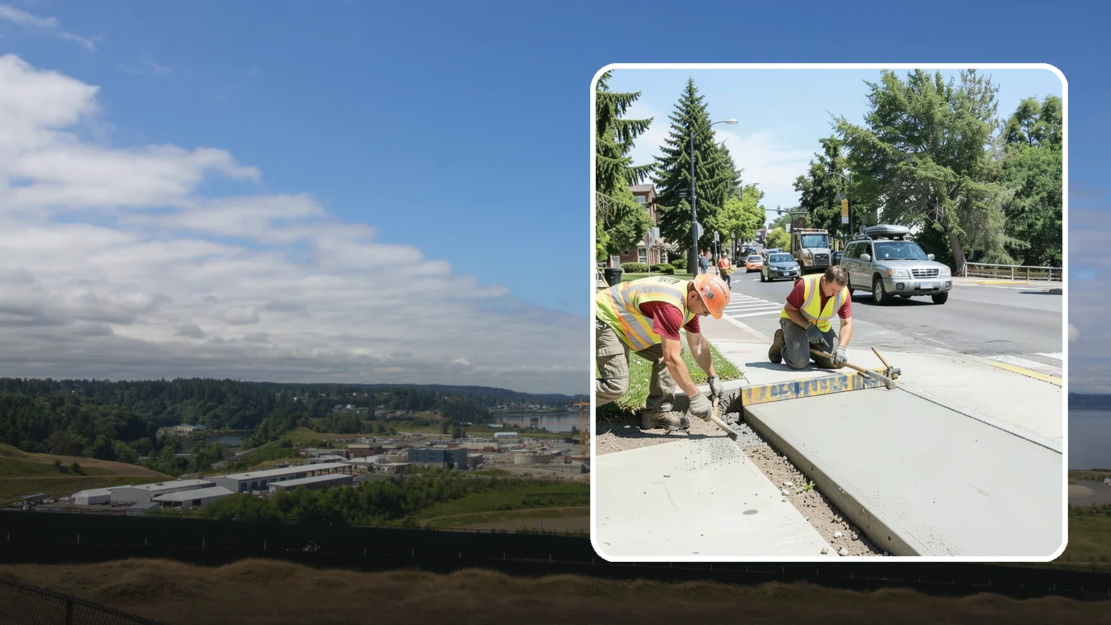 Curb Ramp Construction in University Place, Pierce County, WA - ADA-compliant curb ramp construction that brings pedestrian crossings into current PROWAG and city standard conformance.