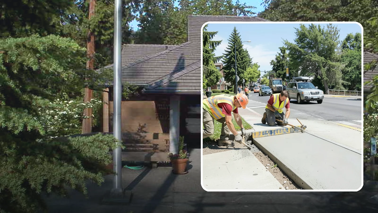 Curb Ramp Construction in Yarrow Point, King County, WA - ADA-compliant curb ramp construction that brings pedestrian crossings into current PROWAG and city standard conformance.