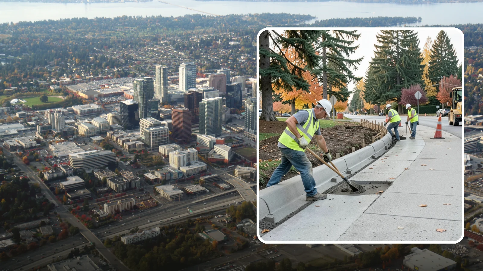 Curb Repairs in Bellevue, King County, WA - Curb and gutter repairs that restore drainage flow lines, edge protection, and roadway definition.