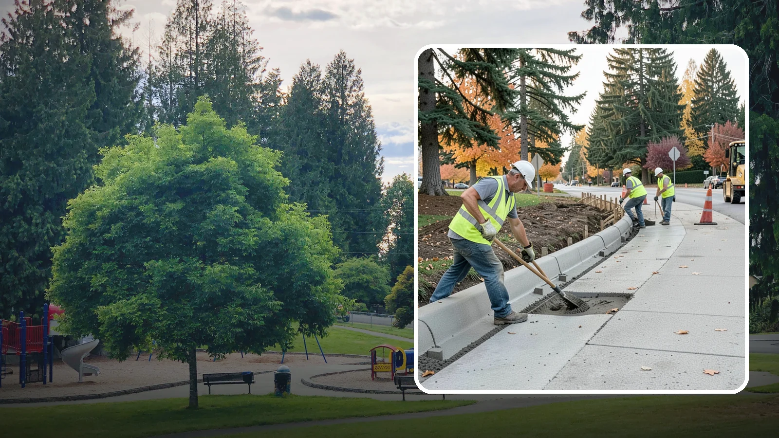 Curb Repairs in Bonney Lake, Pierce County, WA - Curb and gutter repairs that restore drainage flow lines, edge protection, and roadway definition.