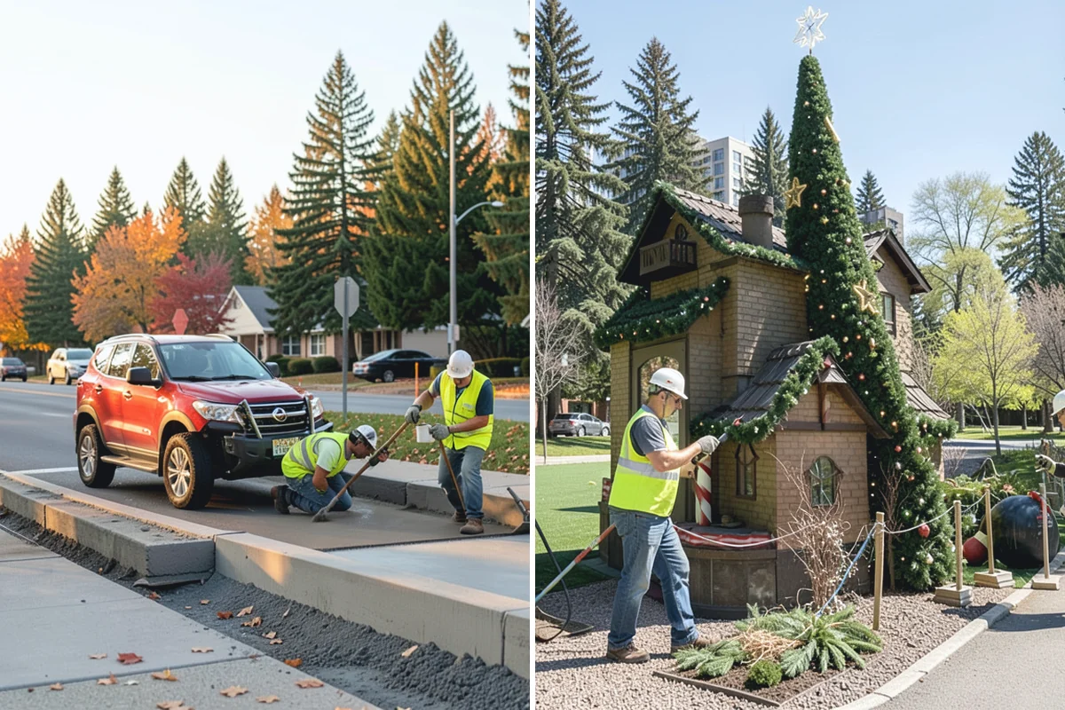 Curb Repairs in Buckley, Pierce County, WA - Locate failed curb sections and check flow-line grade