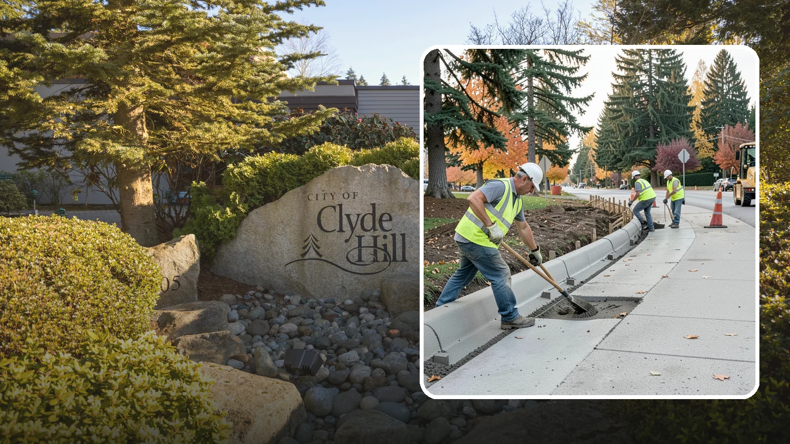 Curb Repairs in Clyde Hill, King County, WA - Curb and gutter repairs that restore drainage flow lines, edge protection, and roadway definition.