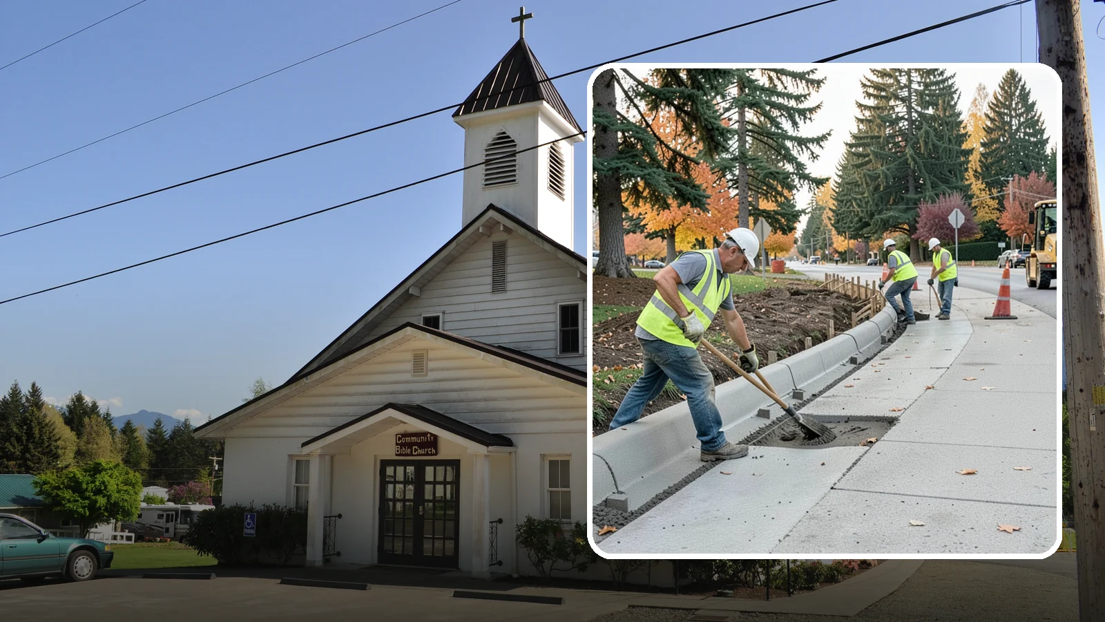 Curb Repairs in Concrete, Skagit County, WA - Curb and gutter repairs that restore drainage flow lines, edge protection, and roadway definition.