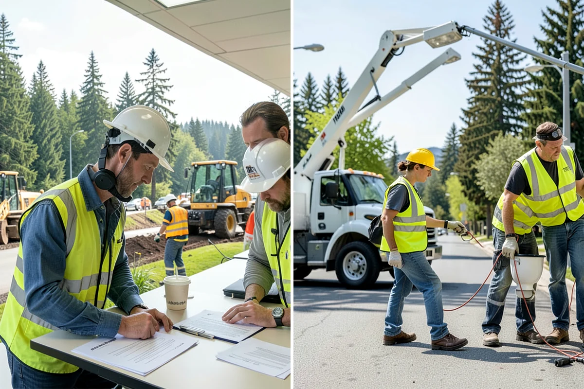 Curb Repairs in Concrete, Skagit County, WA - Locate failed curb sections and check flow-line grade