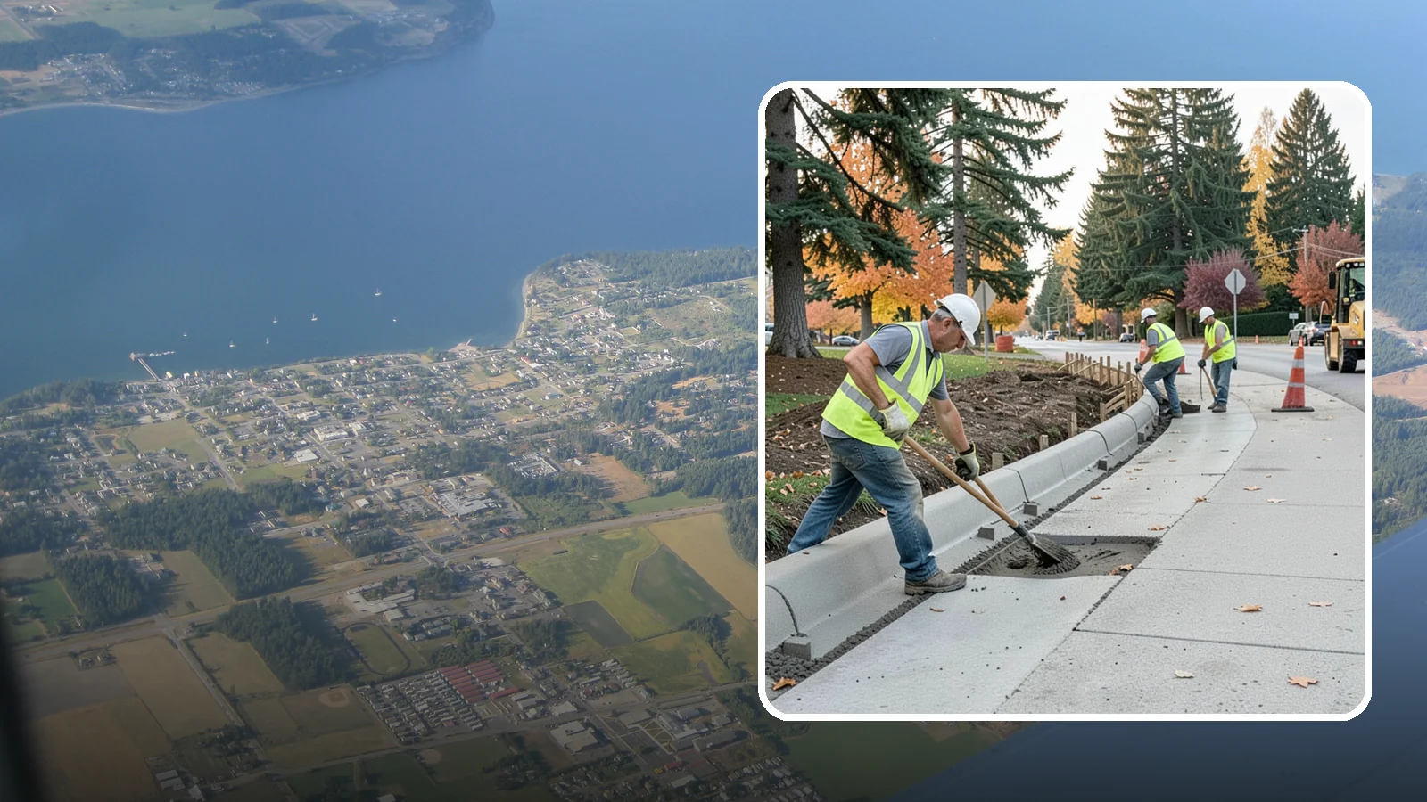 Curb Repairs in Coupeville, Island County, WA - Curb and gutter repairs that restore drainage flow lines, edge protection, and roadway definition.