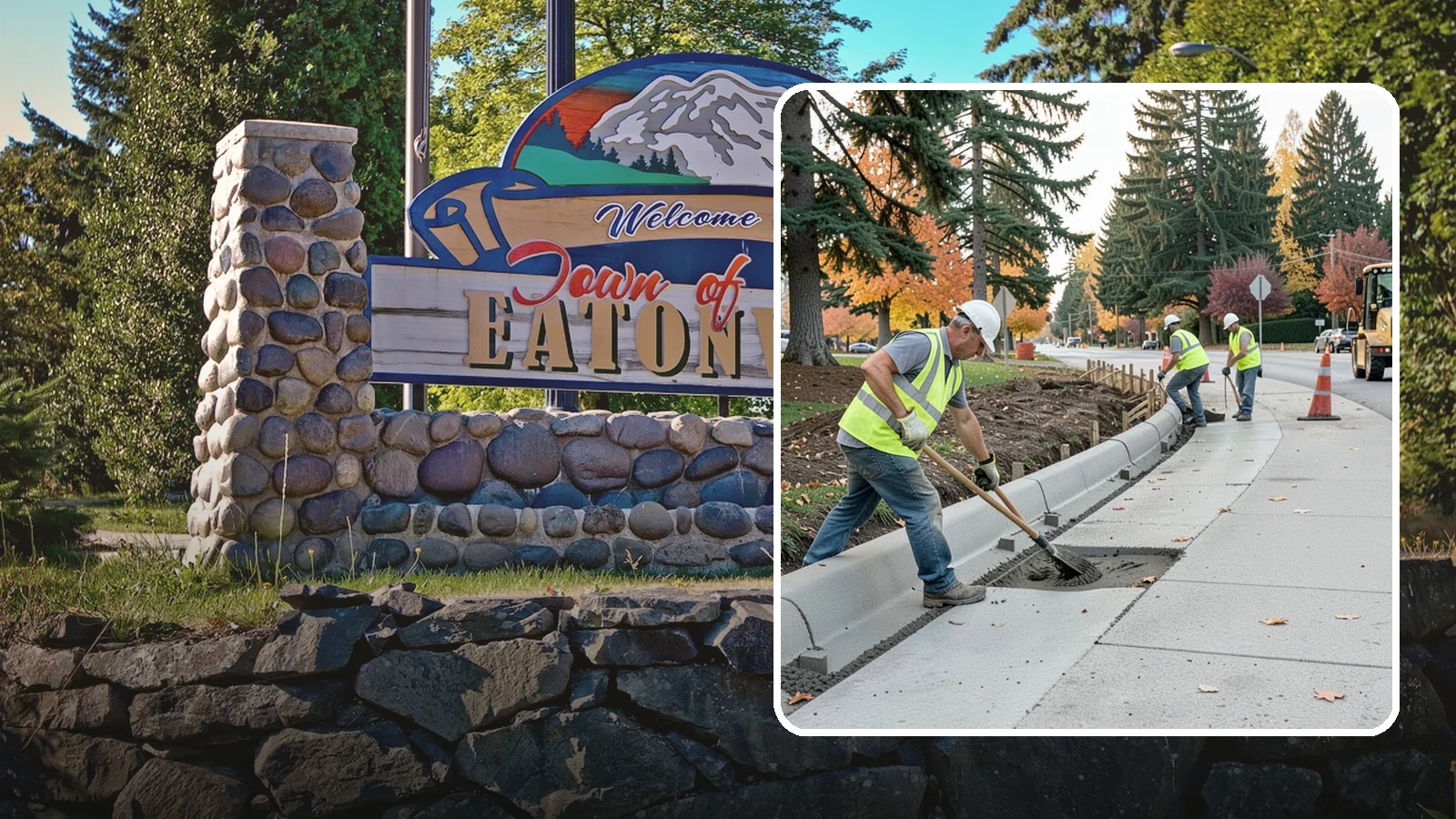 Curb Repairs in Eatonville, Pierce County, WA - Curb and gutter repairs that restore drainage flow lines, edge protection, and roadway definition.
