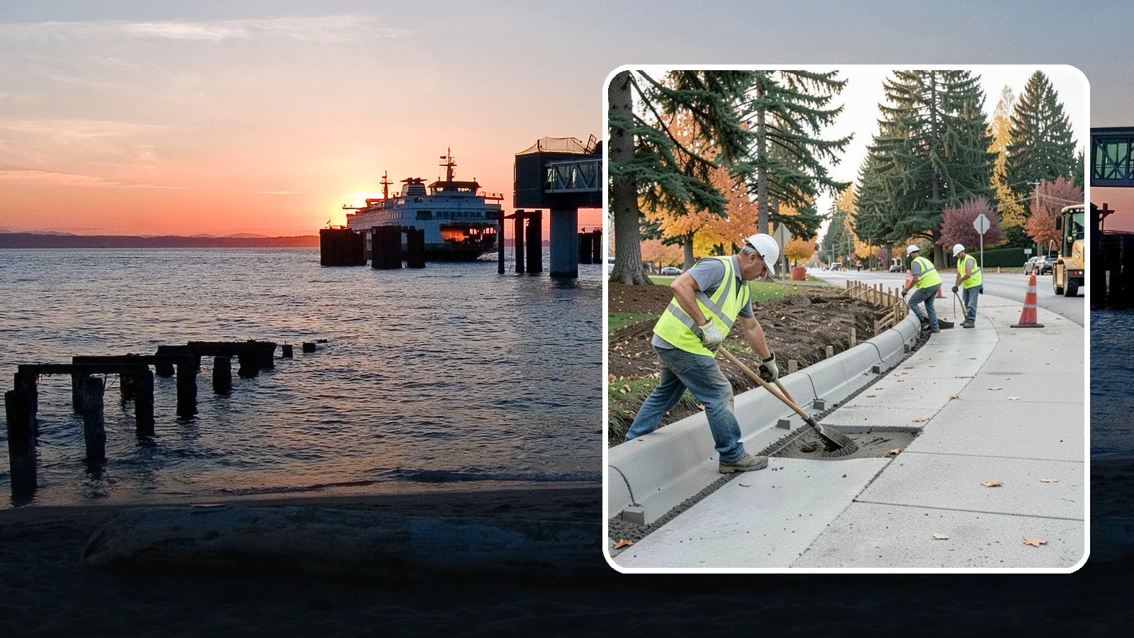 Curb Repairs in Edmonds, Snohomish County, WA - Curb and gutter repairs that restore drainage flow lines, edge protection, and roadway definition.