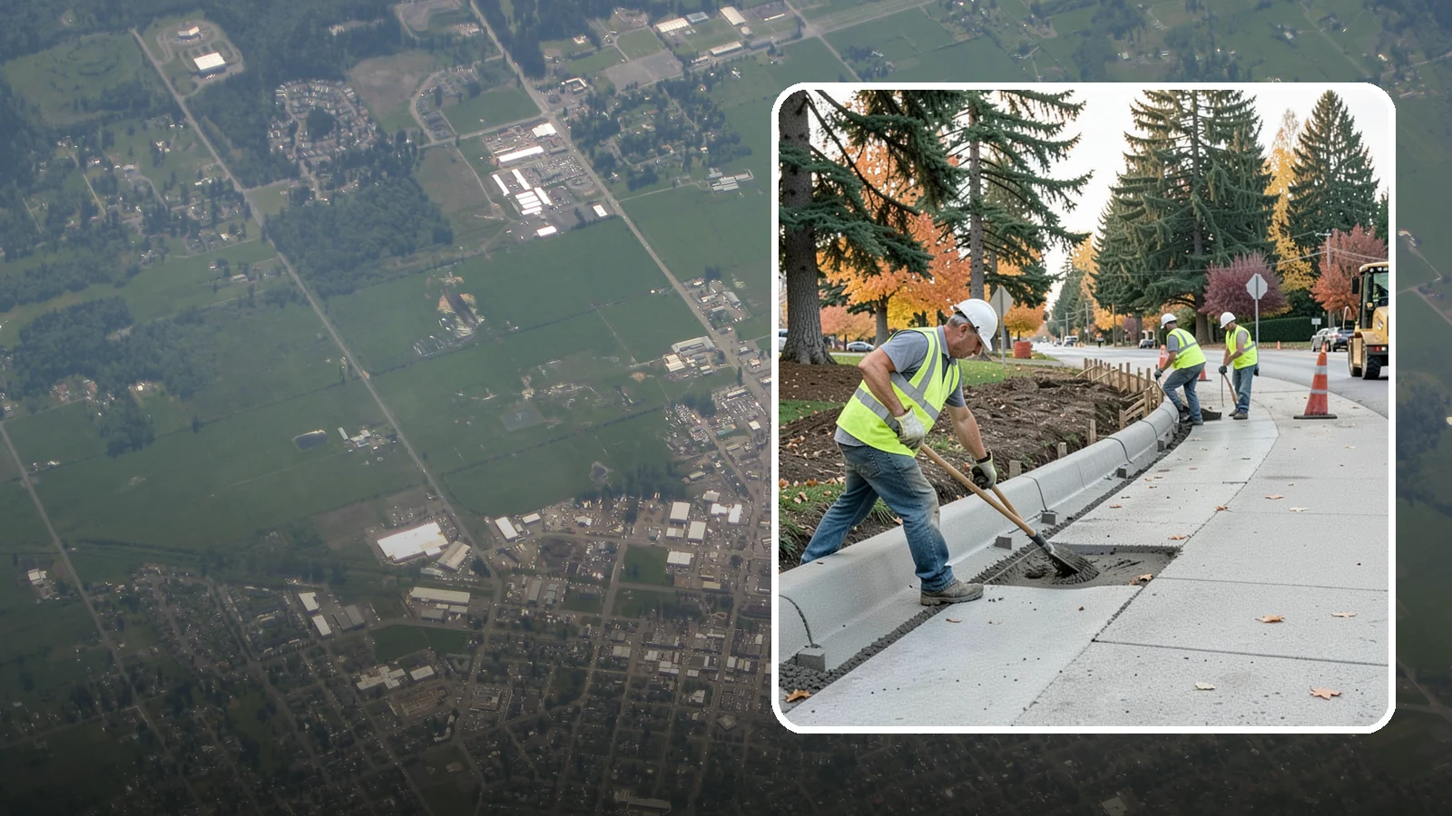 Curb Repairs in Enumclaw, King County, WA - Curb and gutter repairs that restore drainage flow lines, edge protection, and roadway definition.