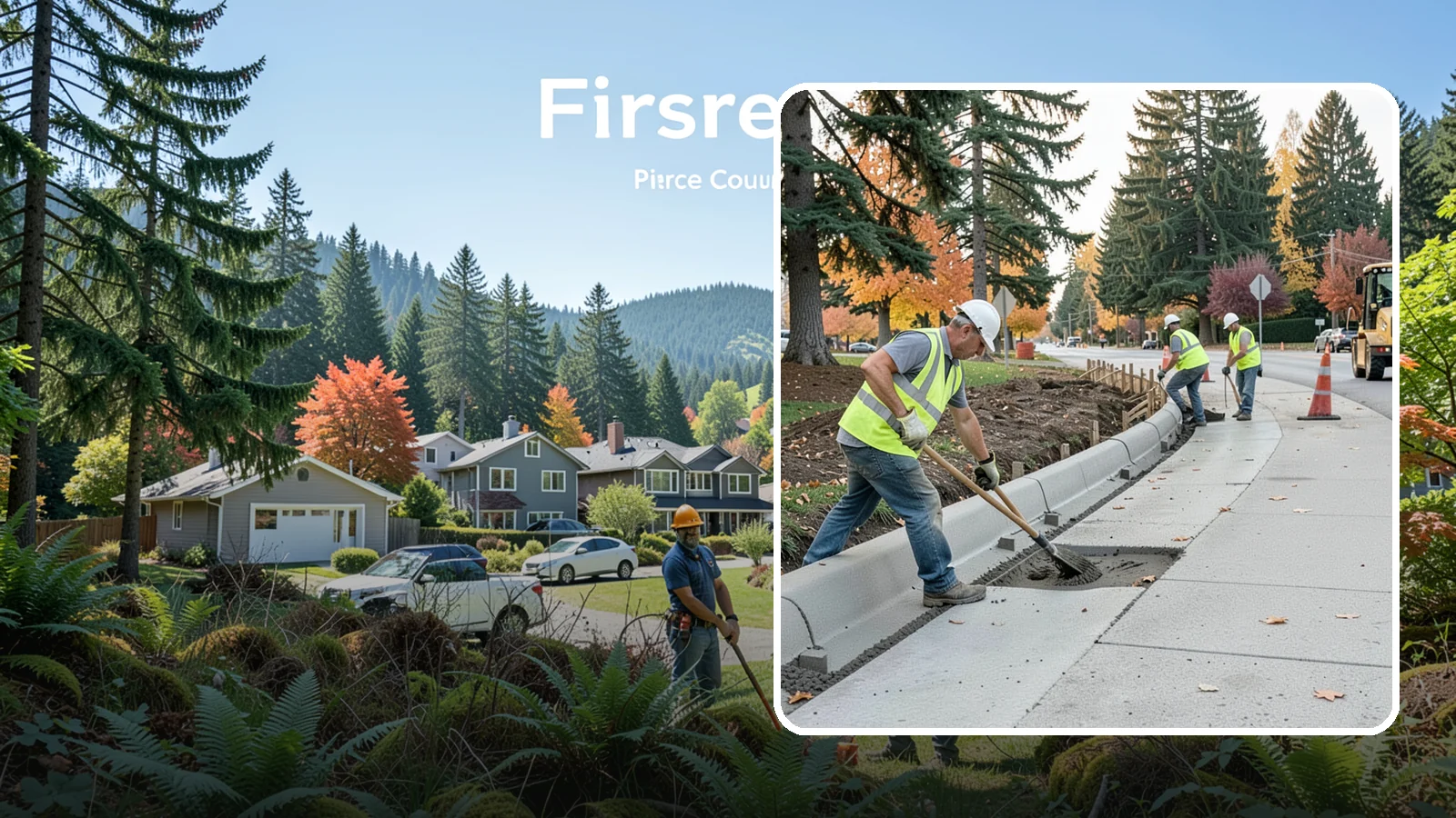Curb Repairs in Fircrest, Pierce County, WA - Curb and gutter repairs that restore drainage flow lines, edge protection, and roadway definition.