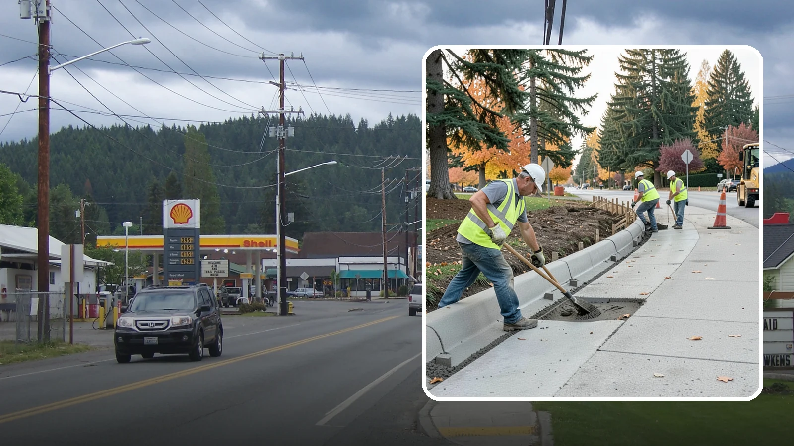 Curb Repairs in Granite Falls, Snohomish County, WA - Curb and gutter repairs that restore drainage flow lines, edge protection, and roadway definition.