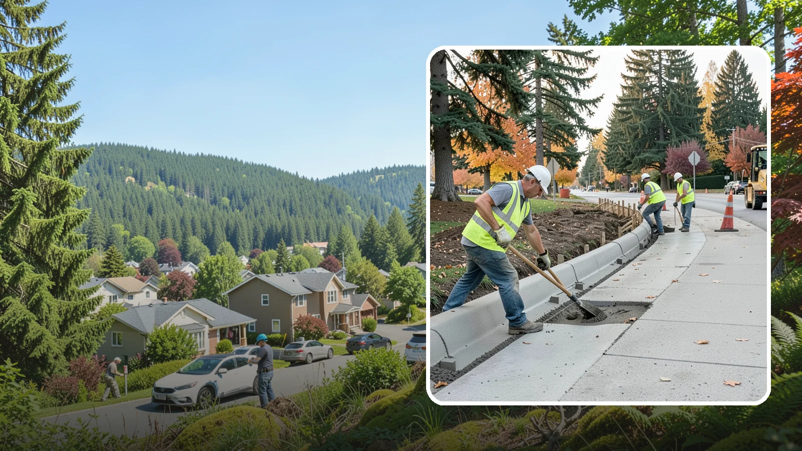 Curb Repairs in Index, Snohomish County, WA - Curb and gutter repairs that restore drainage flow lines, edge protection, and roadway definition.