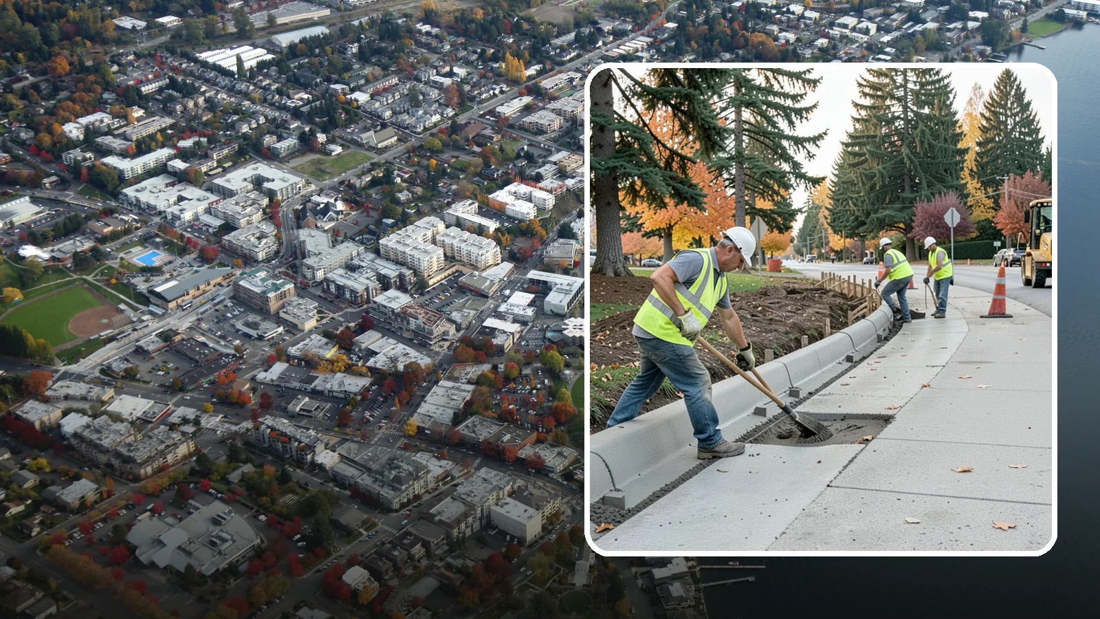 Curb Repairs in Kirkland, King County, WA - Curb and gutter repairs that restore drainage flow lines, edge protection, and roadway definition.