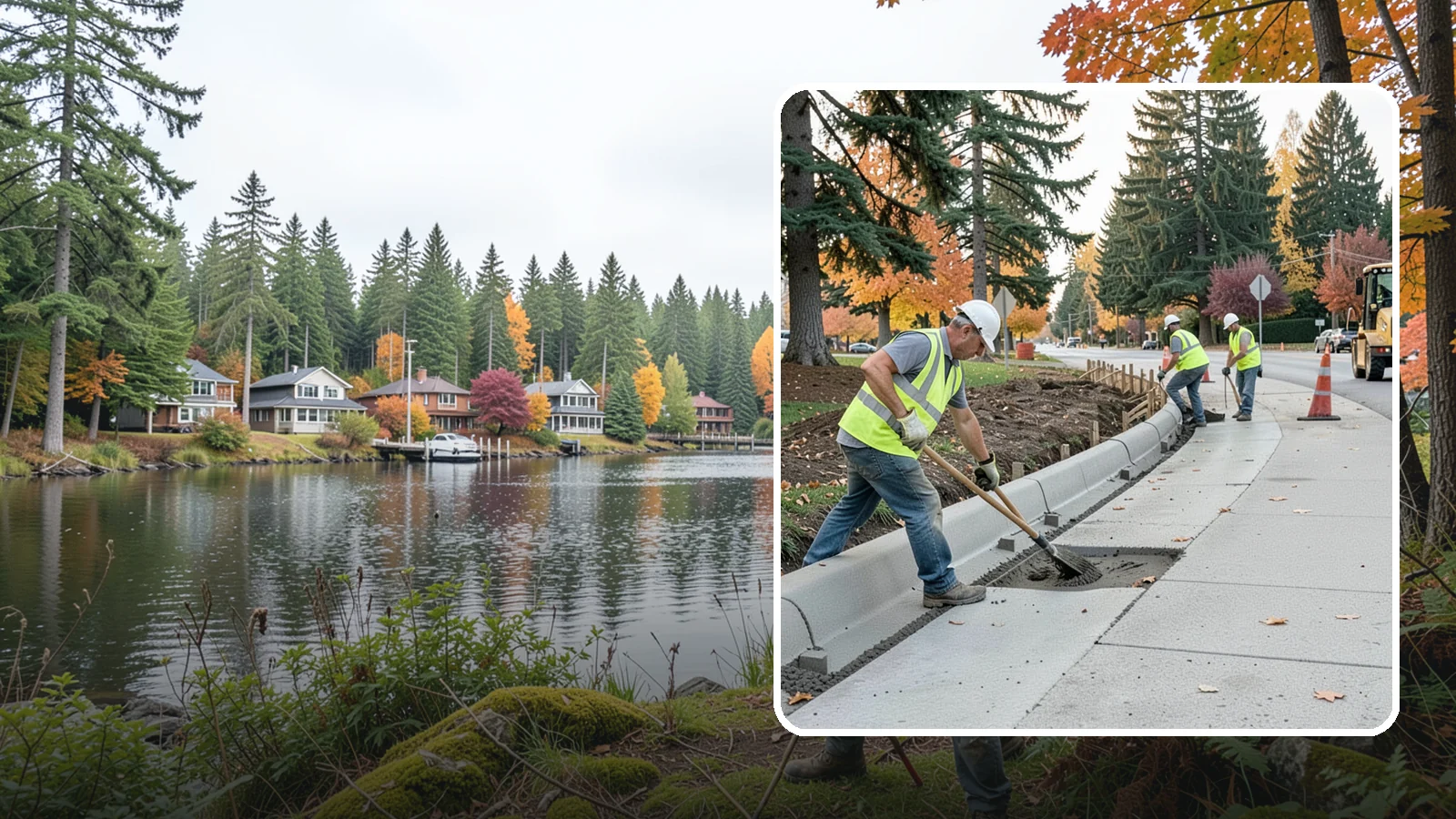 Curb Repairs in La Conner, Skagit County, WA - Curb and gutter repairs that restore drainage flow lines, edge protection, and roadway definition.