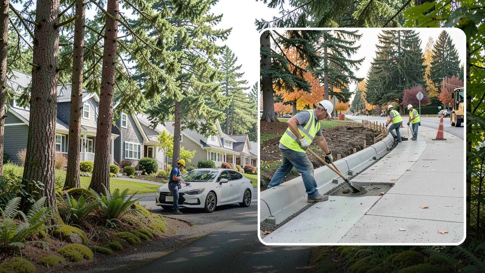 Curb Repairs in Normandy Park, King County, WA - Curb and gutter repairs that restore drainage flow lines, edge protection, and roadway definition.