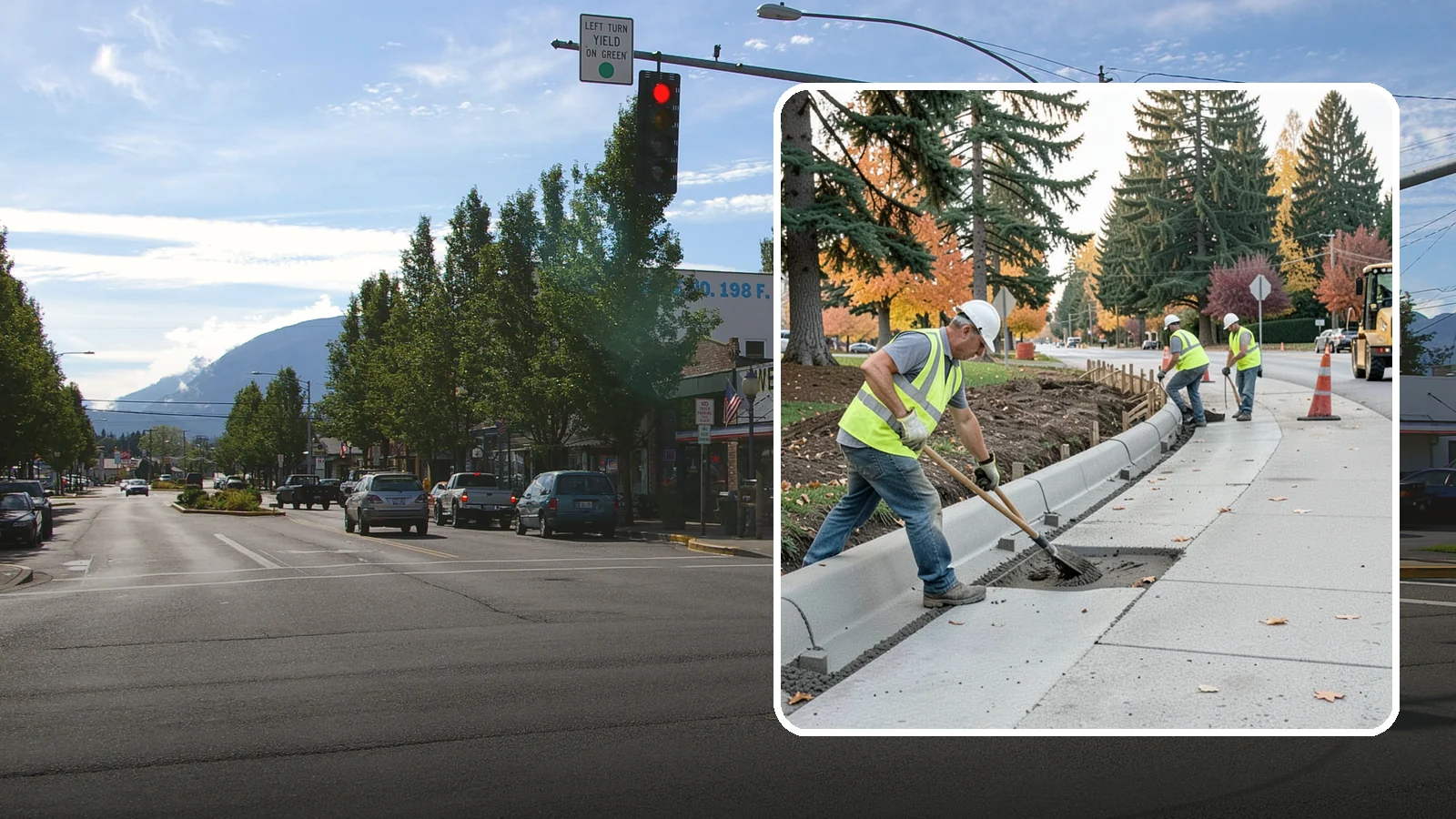 Curb Repairs in North Bend, King County, WA - Curb and gutter repairs that restore drainage flow lines, edge protection, and roadway definition.