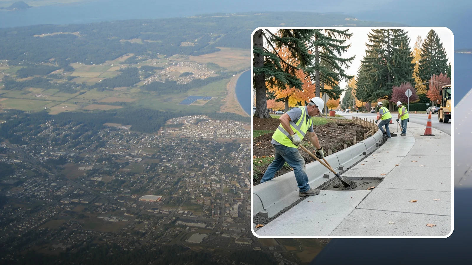 Curb Repairs in Oak Harbor, Island County, WA - Curb and gutter repairs that restore drainage flow lines, edge protection, and roadway definition.