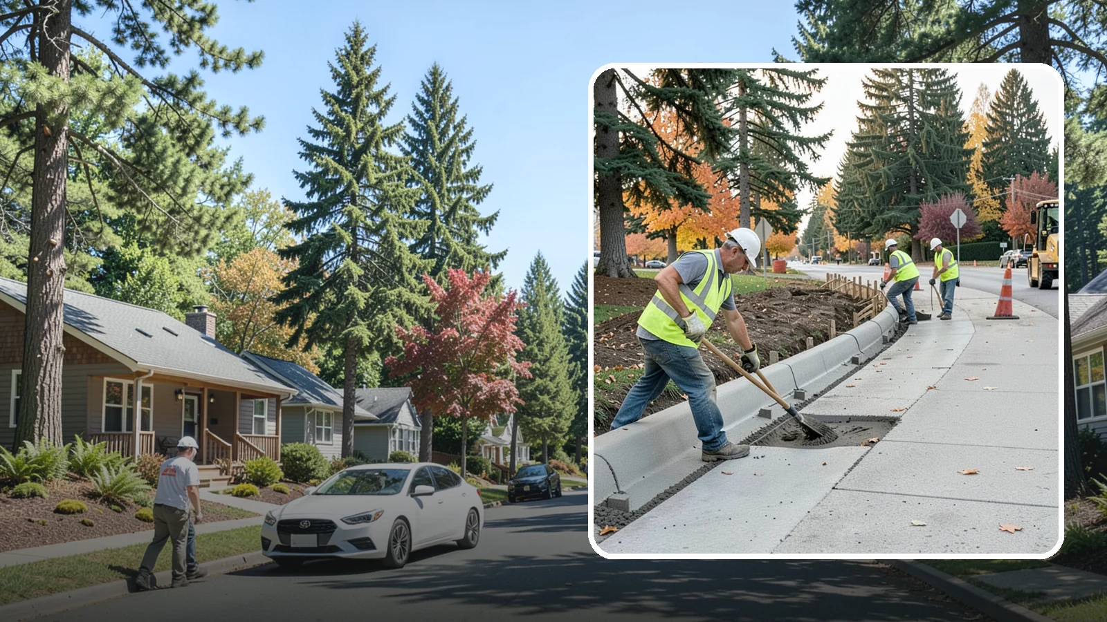 Curb Repairs in Orting, Pierce County, WA - Curb and gutter repairs that restore drainage flow lines, edge protection, and roadway definition.