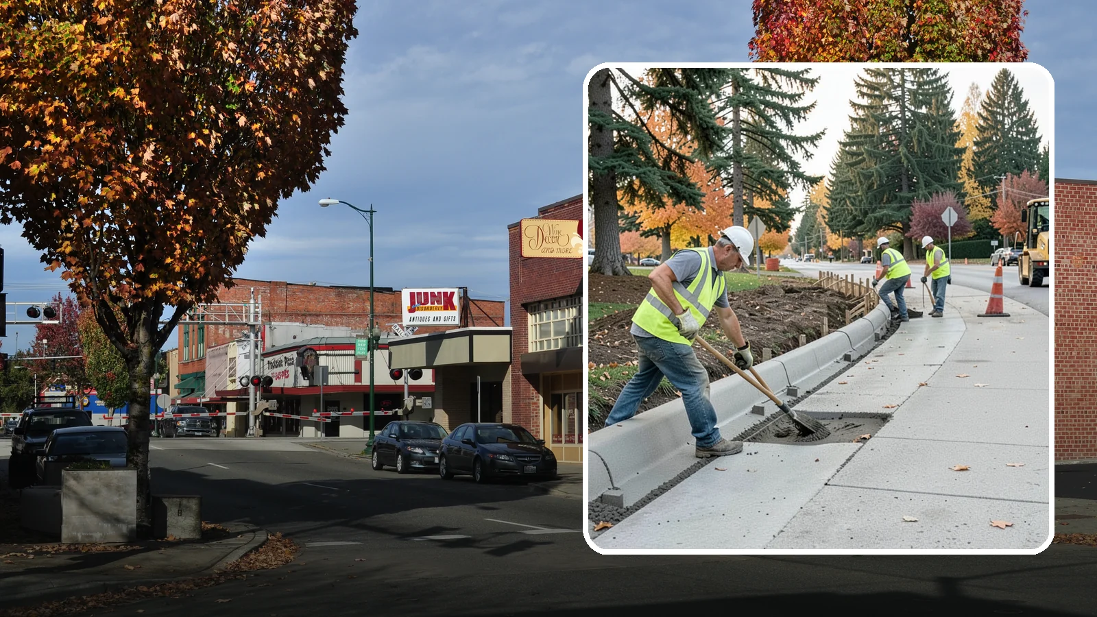 Curb Repairs in Puyallup, Pierce County, WA - Curb and gutter repairs that restore drainage flow lines, edge protection, and roadway definition.