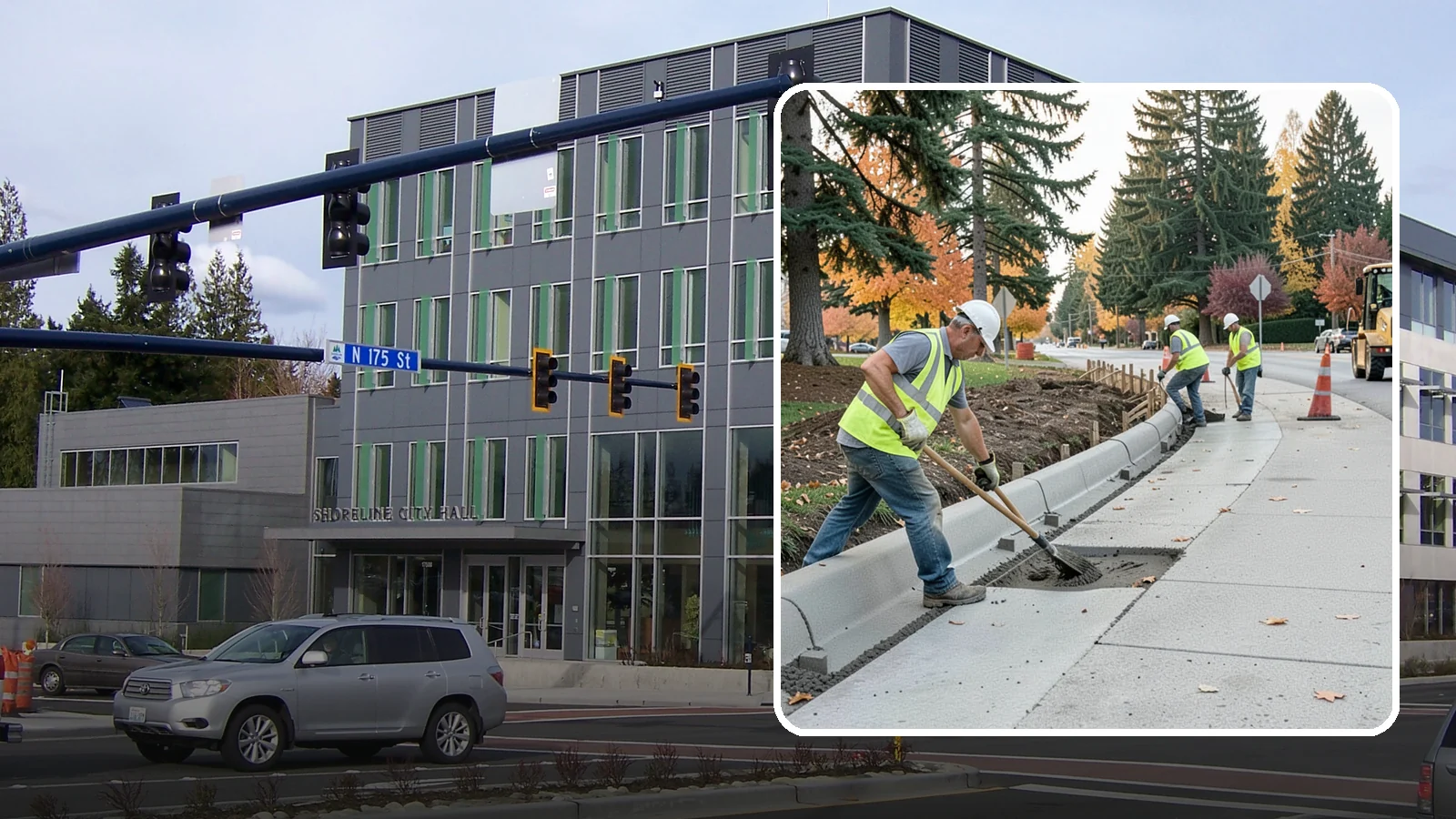 Curb Repairs in Shoreline, King County, WA - Curb and gutter repairs that restore drainage flow lines, edge protection, and roadway definition.