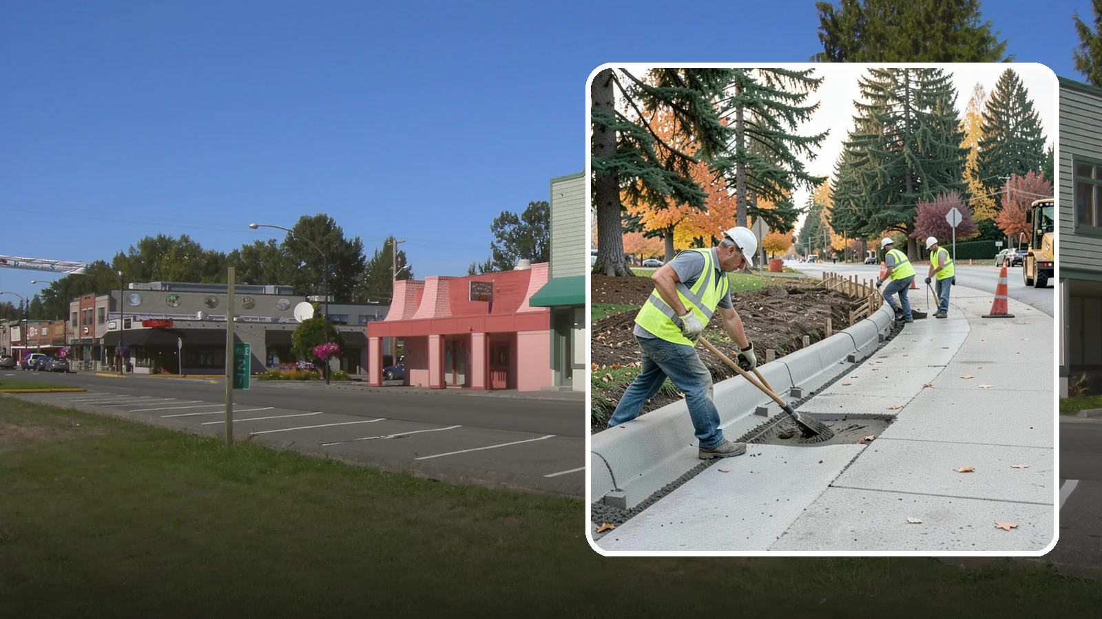 Curb Repairs in Snoqualmie, King County, WA - Curb and gutter repairs that restore drainage flow lines, edge protection, and roadway definition.