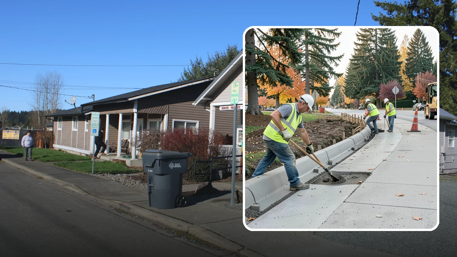 Curb Repairs in South Prairie, Pierce County, WA - Curb and gutter repairs that restore drainage flow lines, edge protection, and roadway definition.