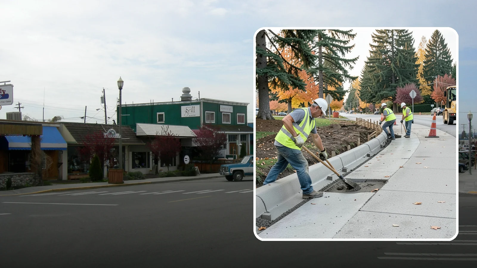 Curb Repairs in Stanwood, Snohomish County, WA - Curb and gutter repairs that restore drainage flow lines, edge protection, and roadway definition.